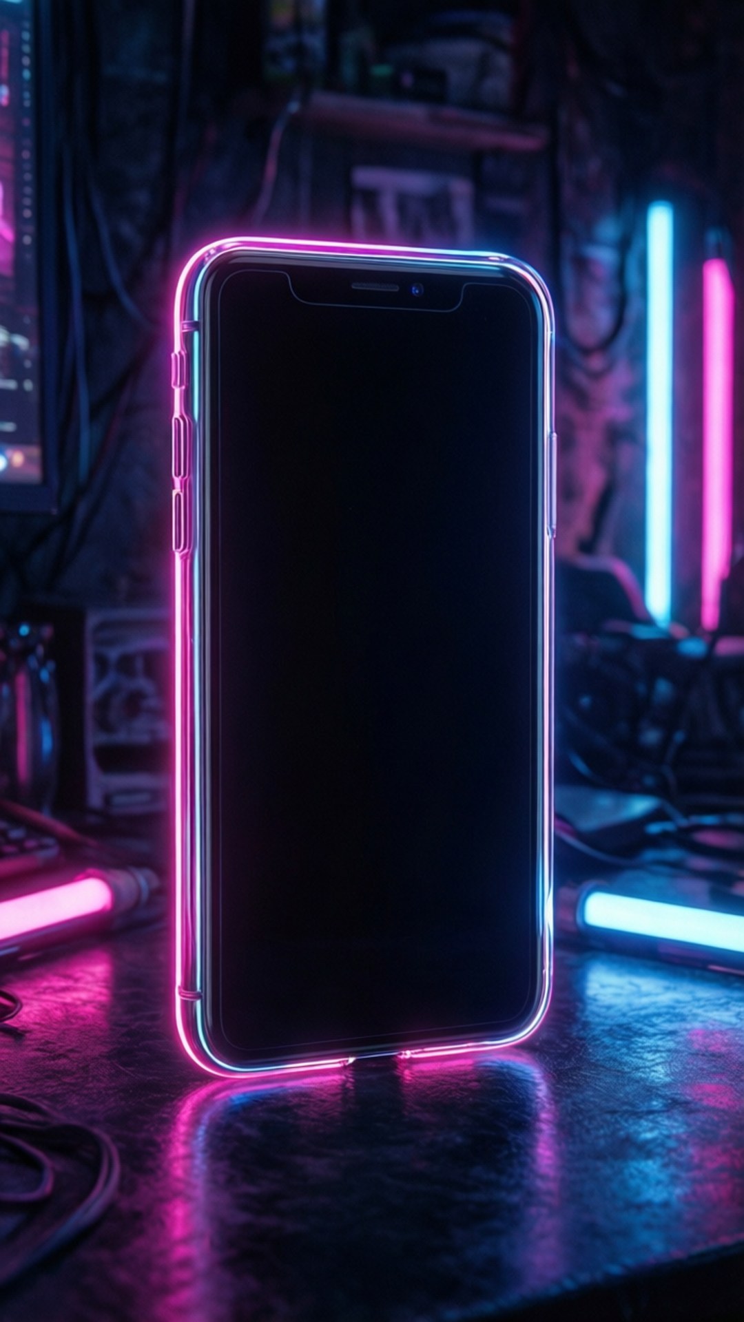 Neon Rand iPhone XR Muurpapier