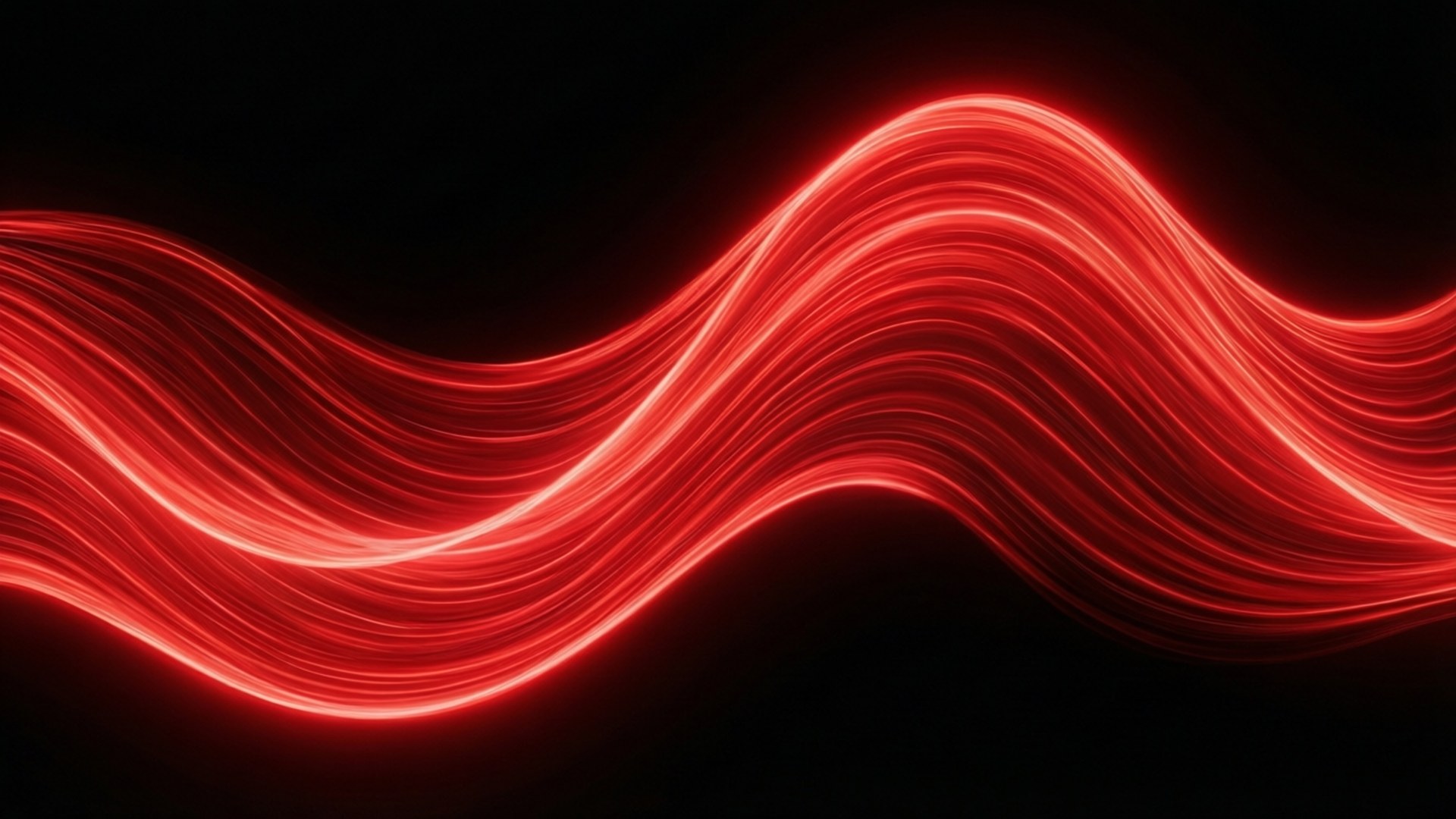 Neon Rooi Abstrakte Golf Muurpapier