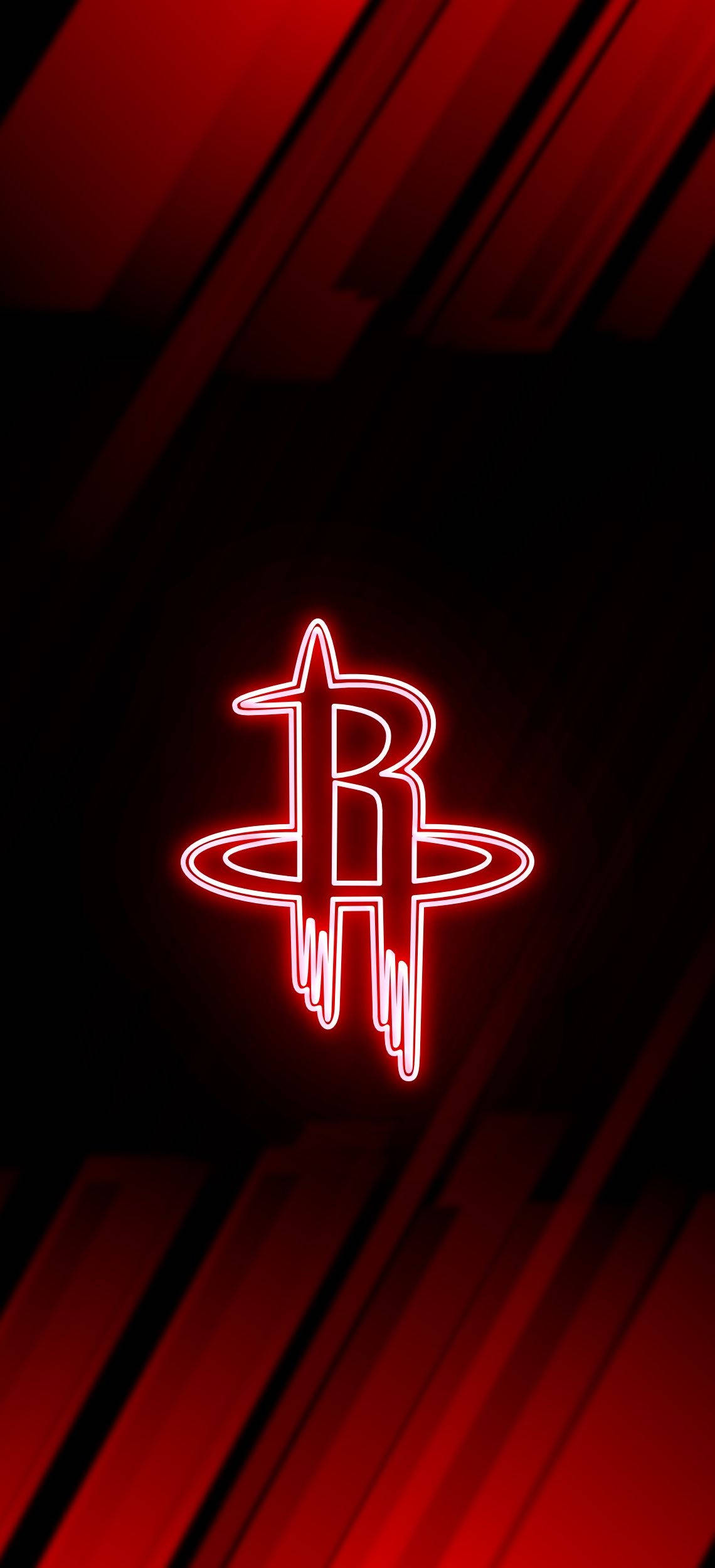 Neon Rooi Houston Rockets Muurpapier