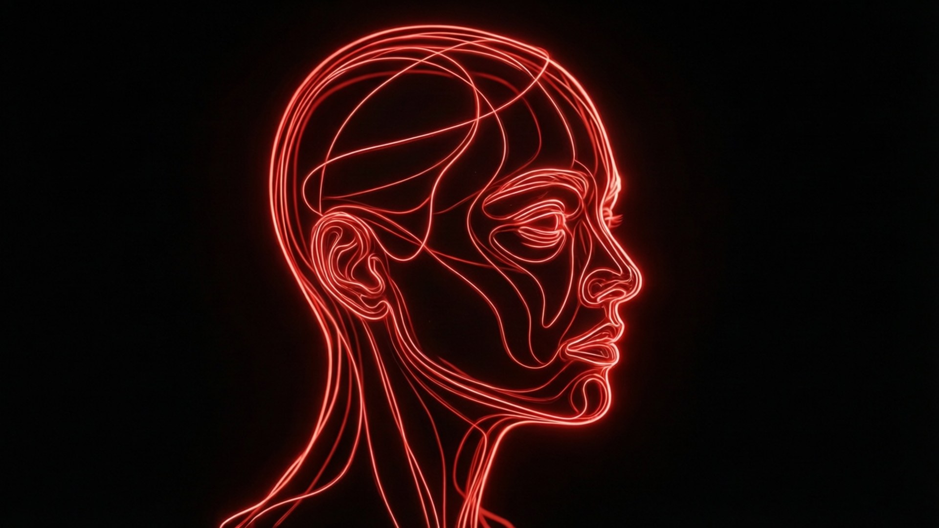 Neon Rooi Lynkuns Gesig Muurpapier
