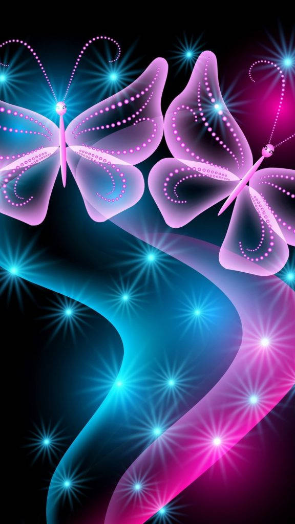 Neon Skoenlapper iPhone Muurpapier