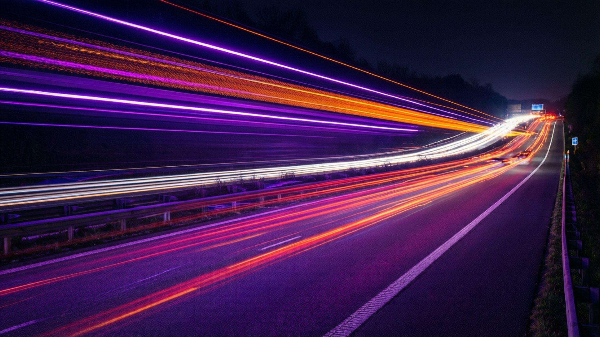 Neon-snelweg Muurpapier