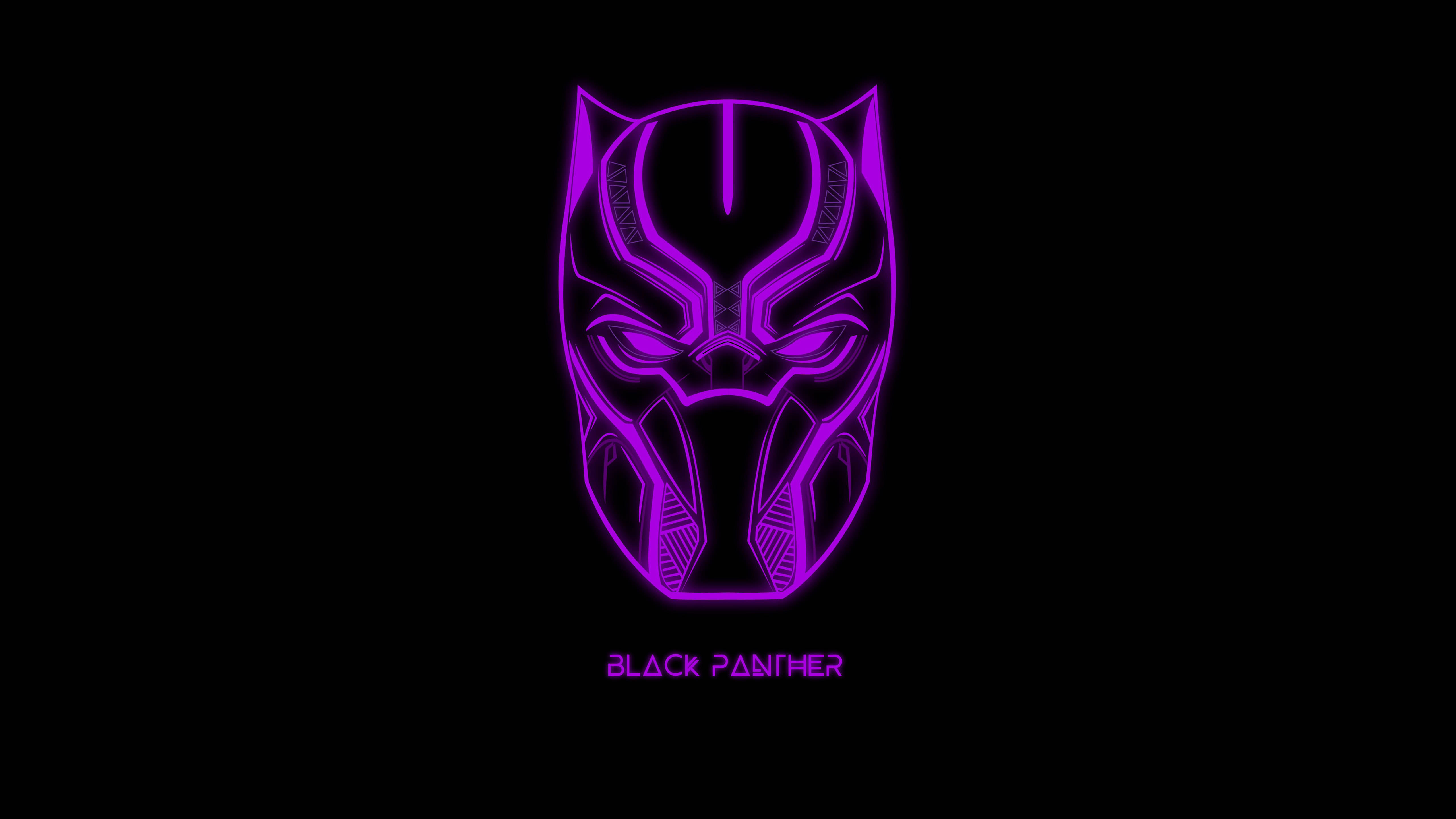 Neon Swart Panter 4K Ultra HD Donker Muurpapier