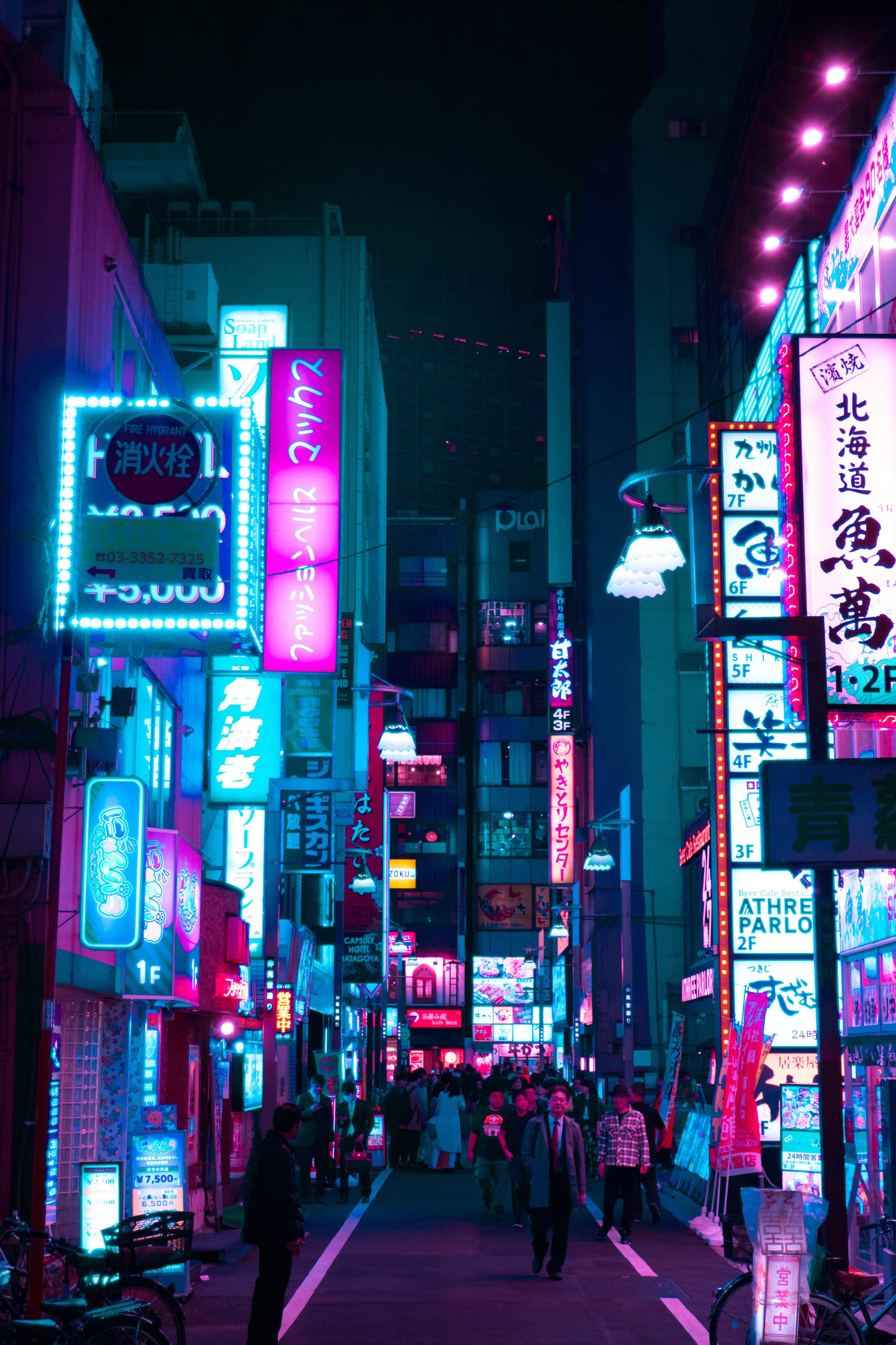 Neon Tokio Estetiese Stad Muurpapier