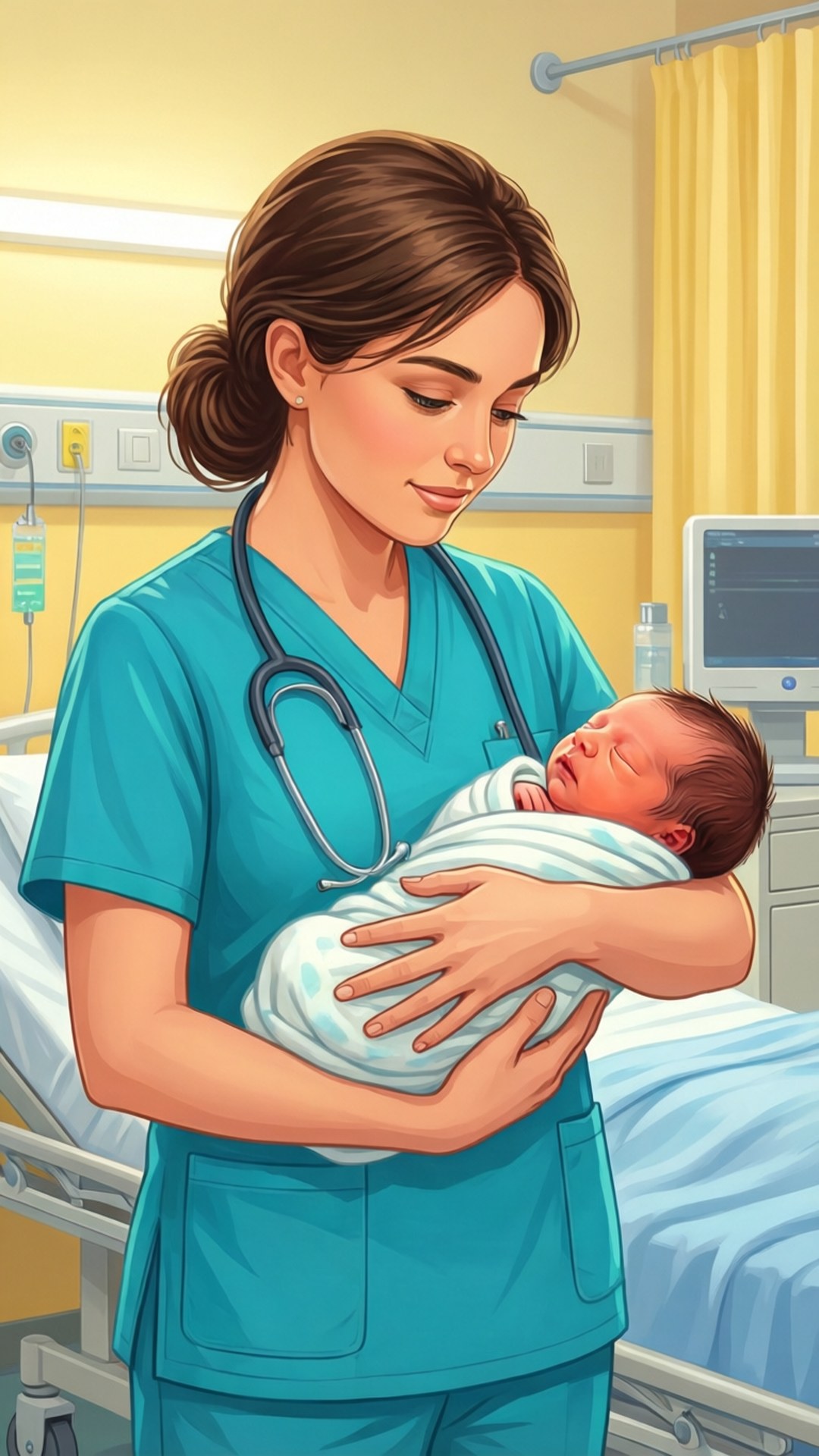 Neonatale Verpleegsorg Muurpapier