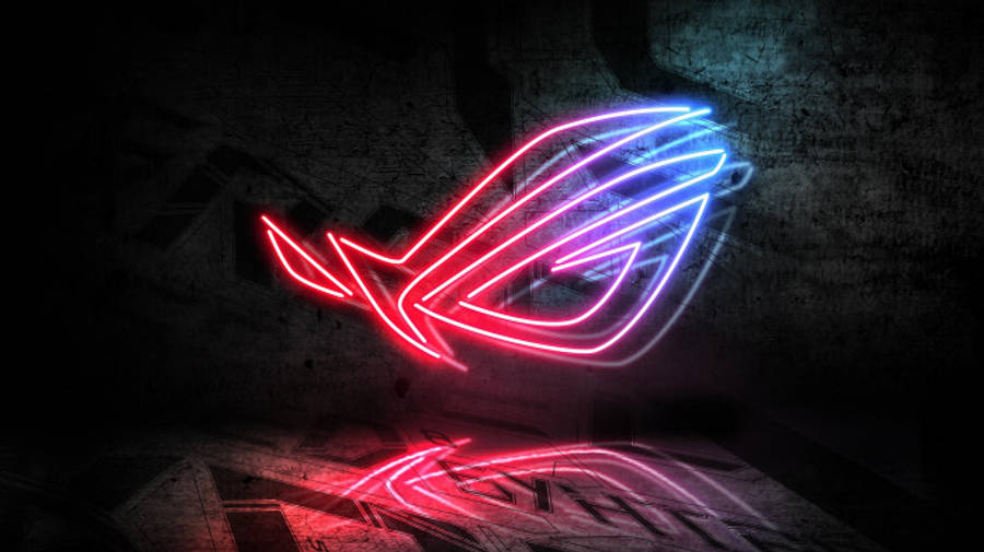Neonblou en Rooi ASUS ROG-logo Muurpapier