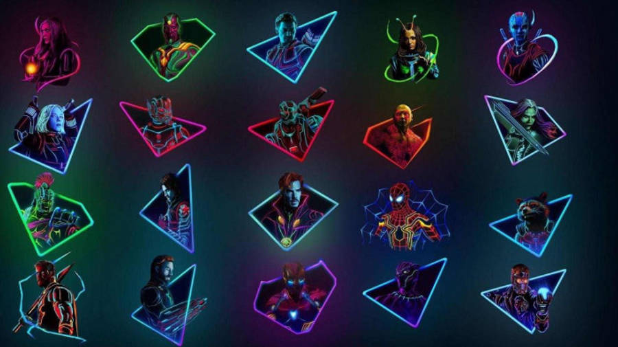 Neonliggrens Marvel-estetika Muurpapier