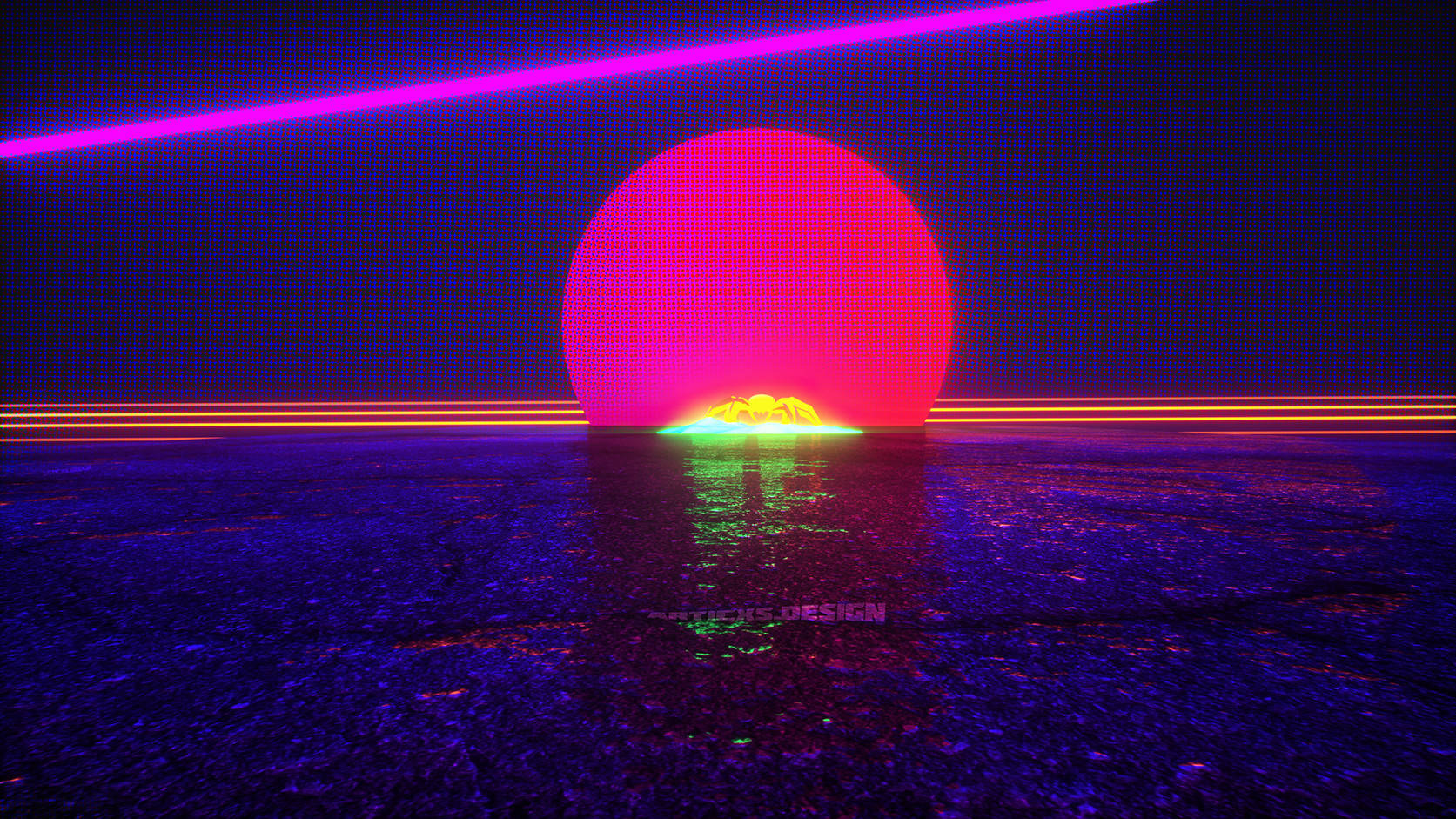 Neonmaan Horisontale Lyne Muurpapier