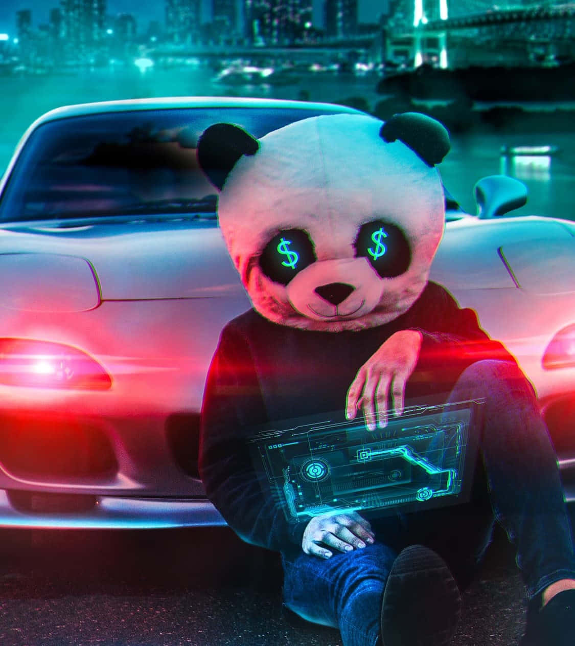 Neonpanda Dollar Beste Profielfoto Muurpapier