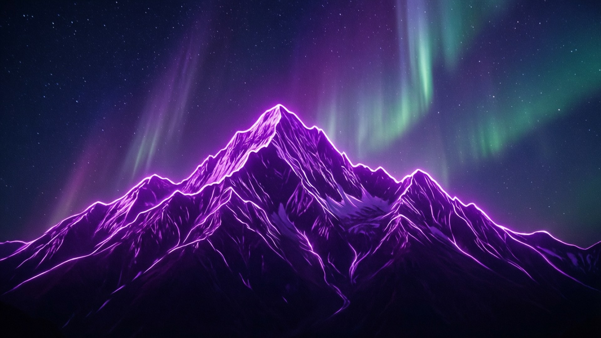 Neonpers Berge Muurpapier