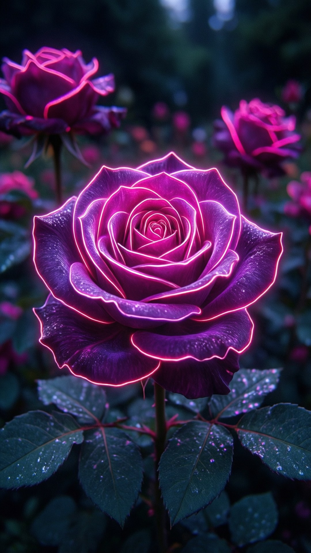 Neonrose Muurpapier
