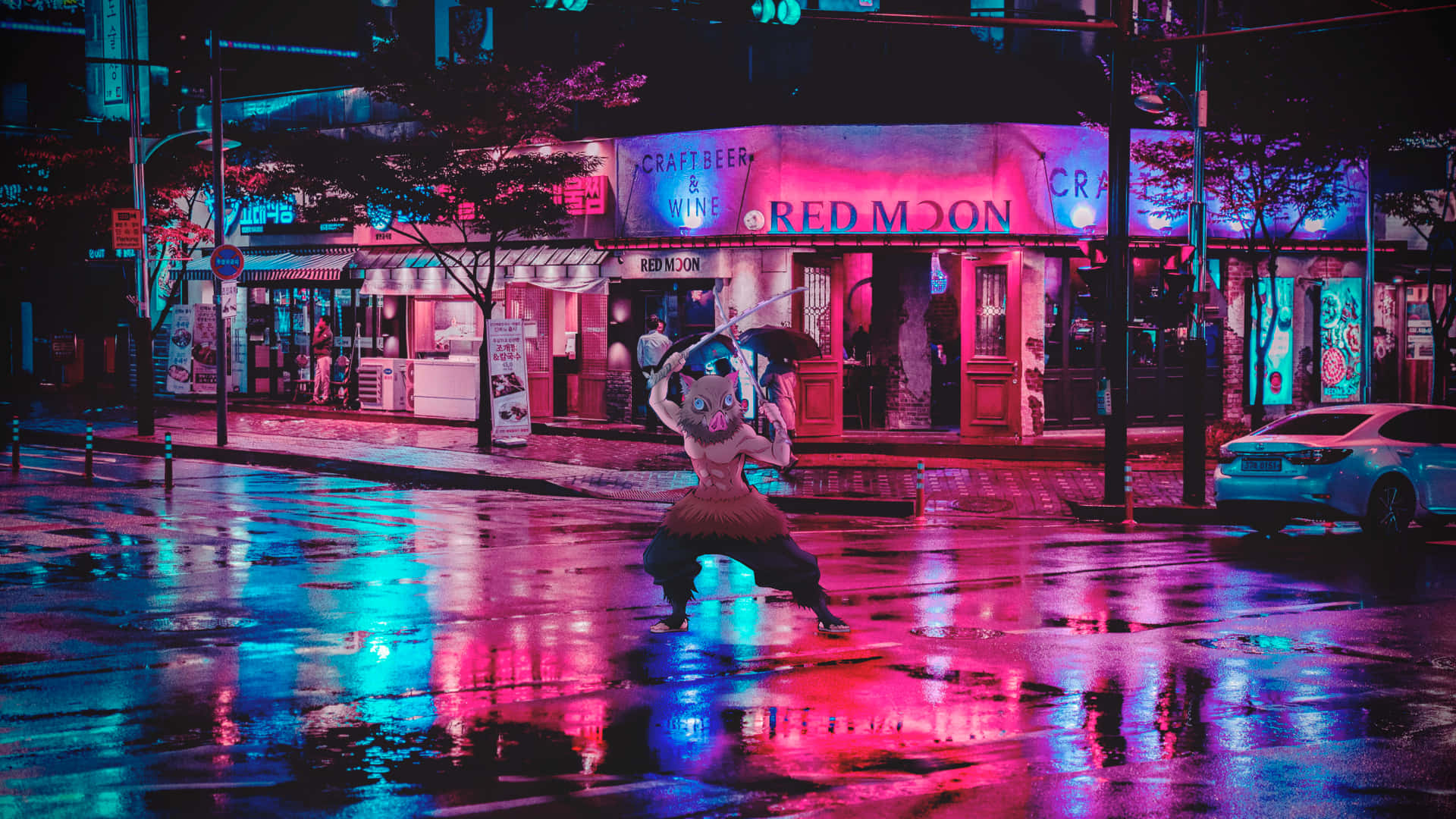 Neonstad Inosuke PFP Muurpapier