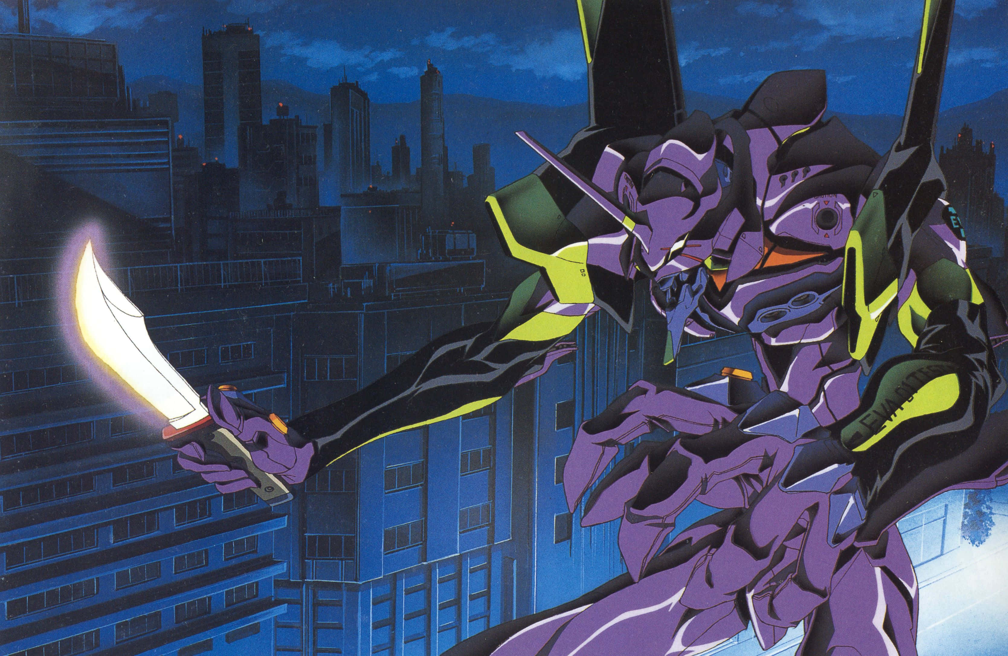 NERV-personeel verdedig Tokio-3 teen indringers in Neon Genesis Evangelion. Muurpapier