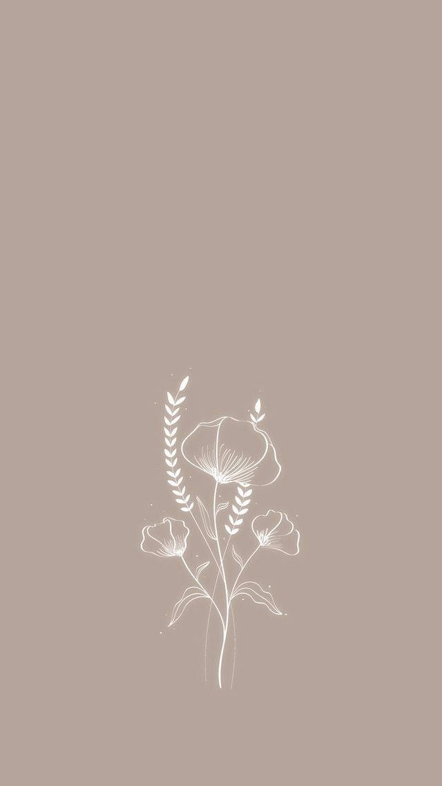 Neutrale iPhone-blomkuns Muurpapier