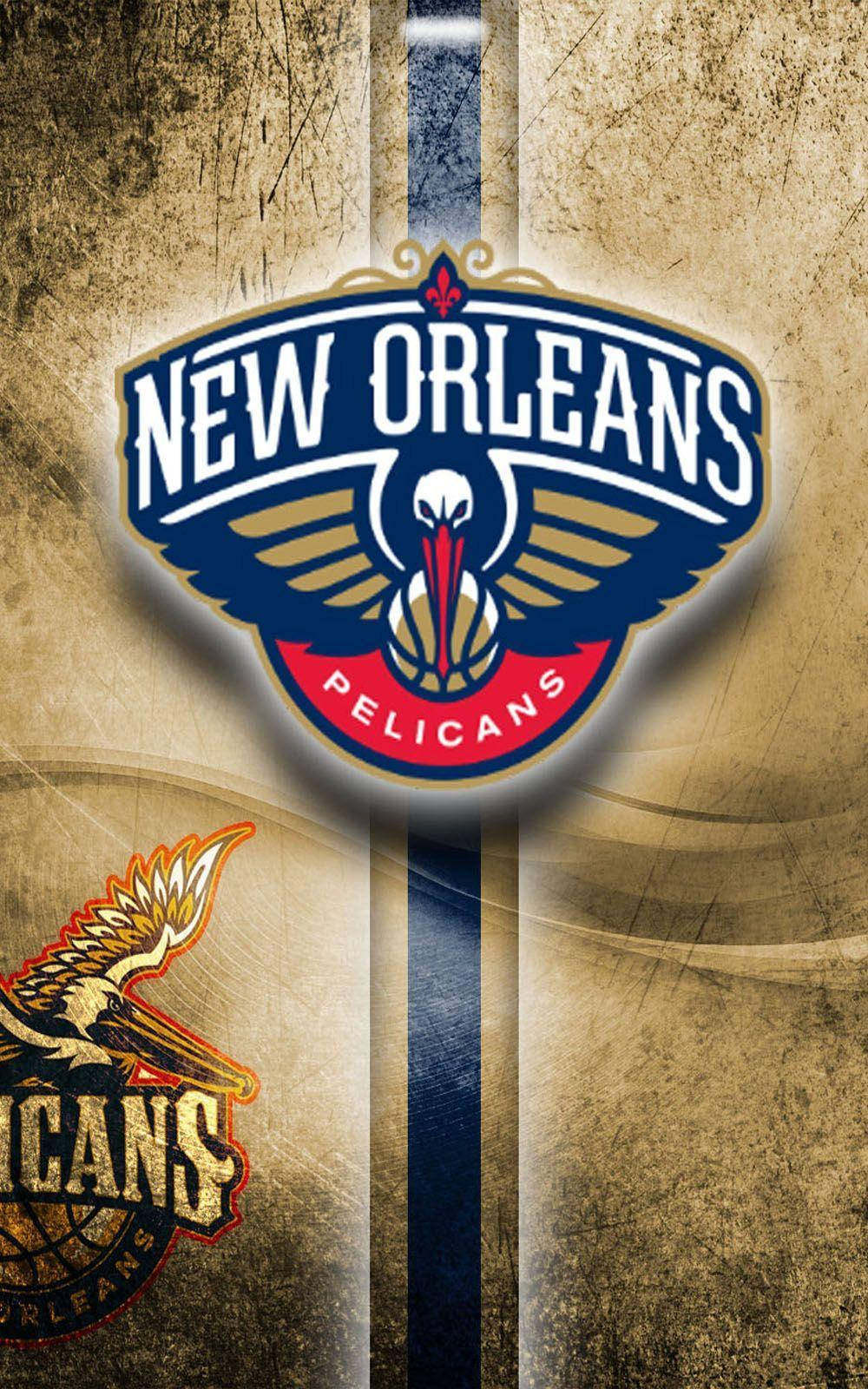 New Orleans Pelicans Grunge-kuns Muurpapier