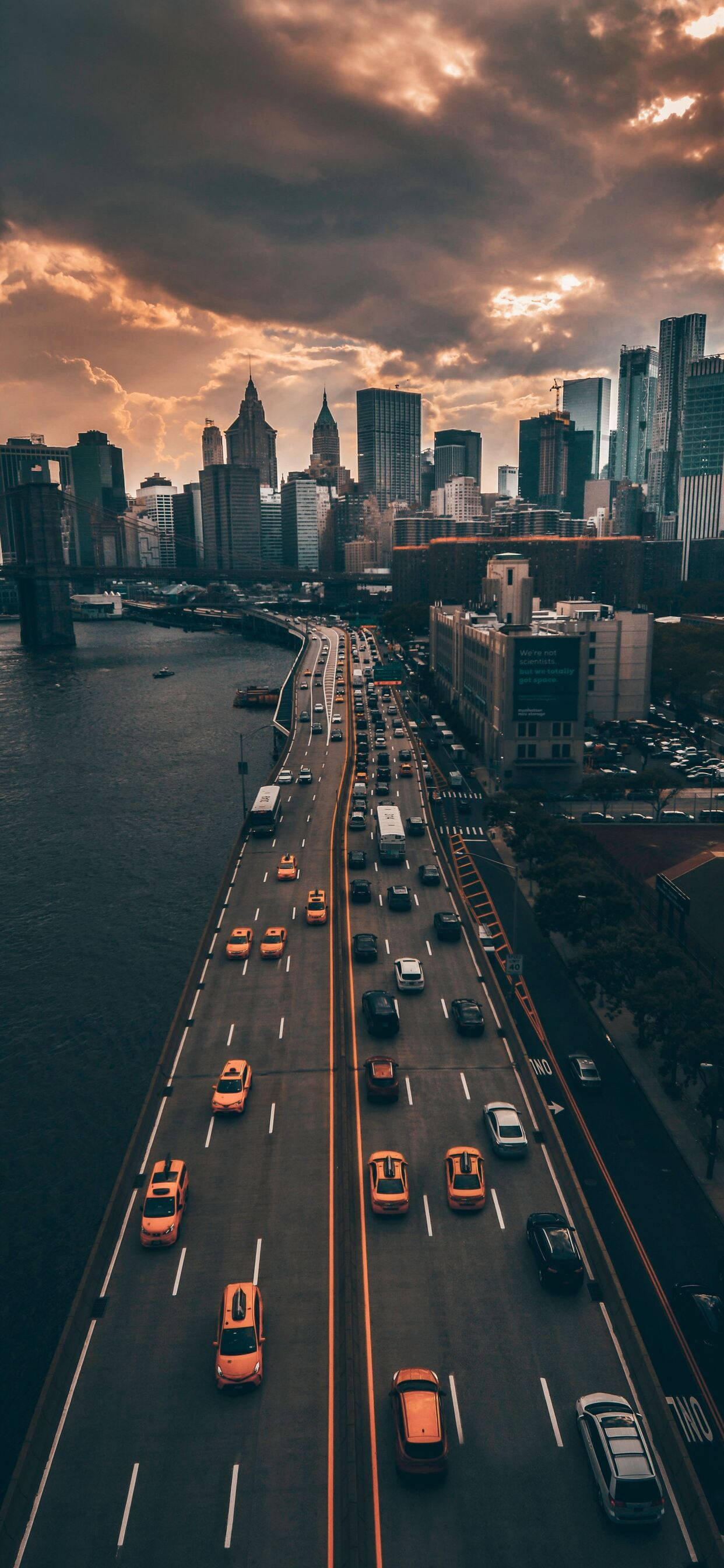 New York City iPhone X Harlem River Drive Muurpapier
