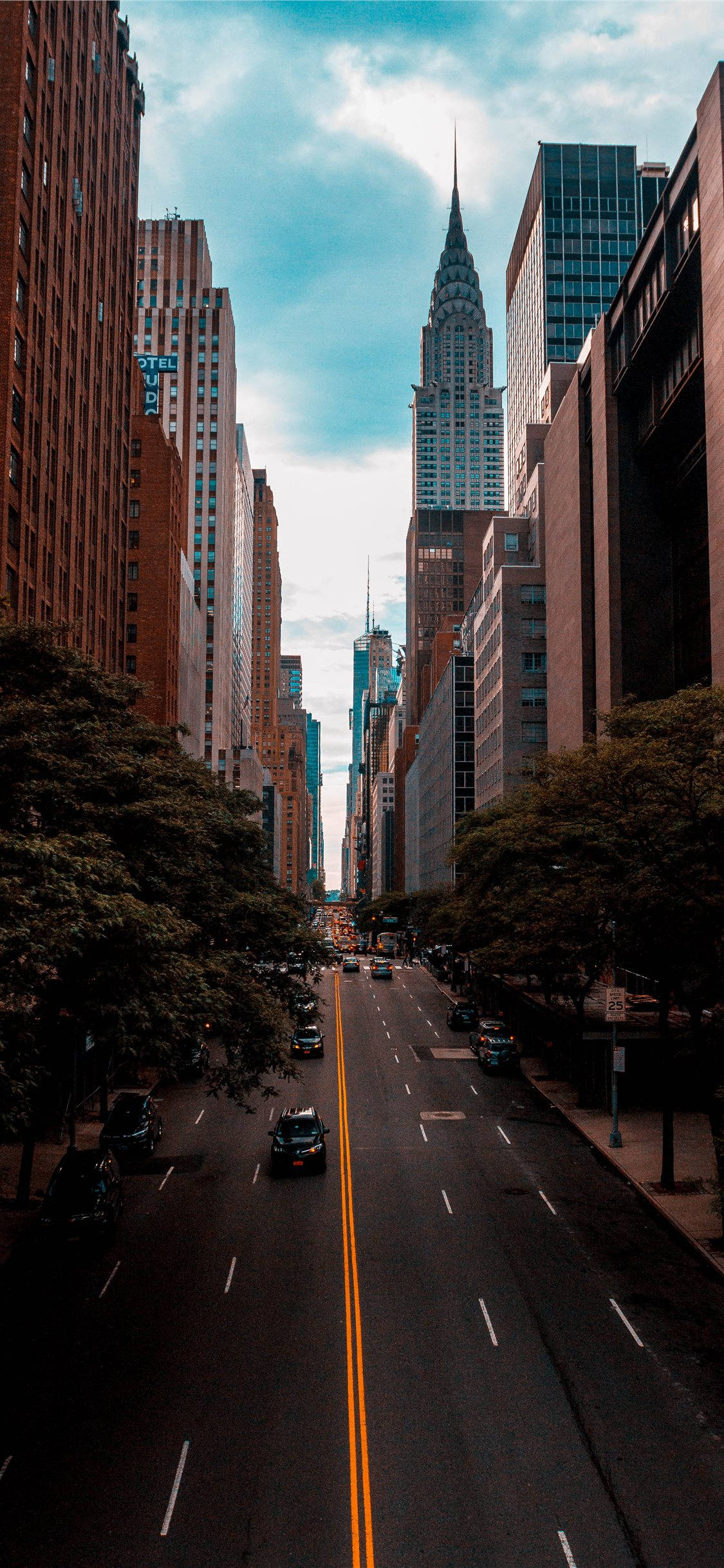 New York HD iPhone Pad Tussen Geboue Muurpapier
