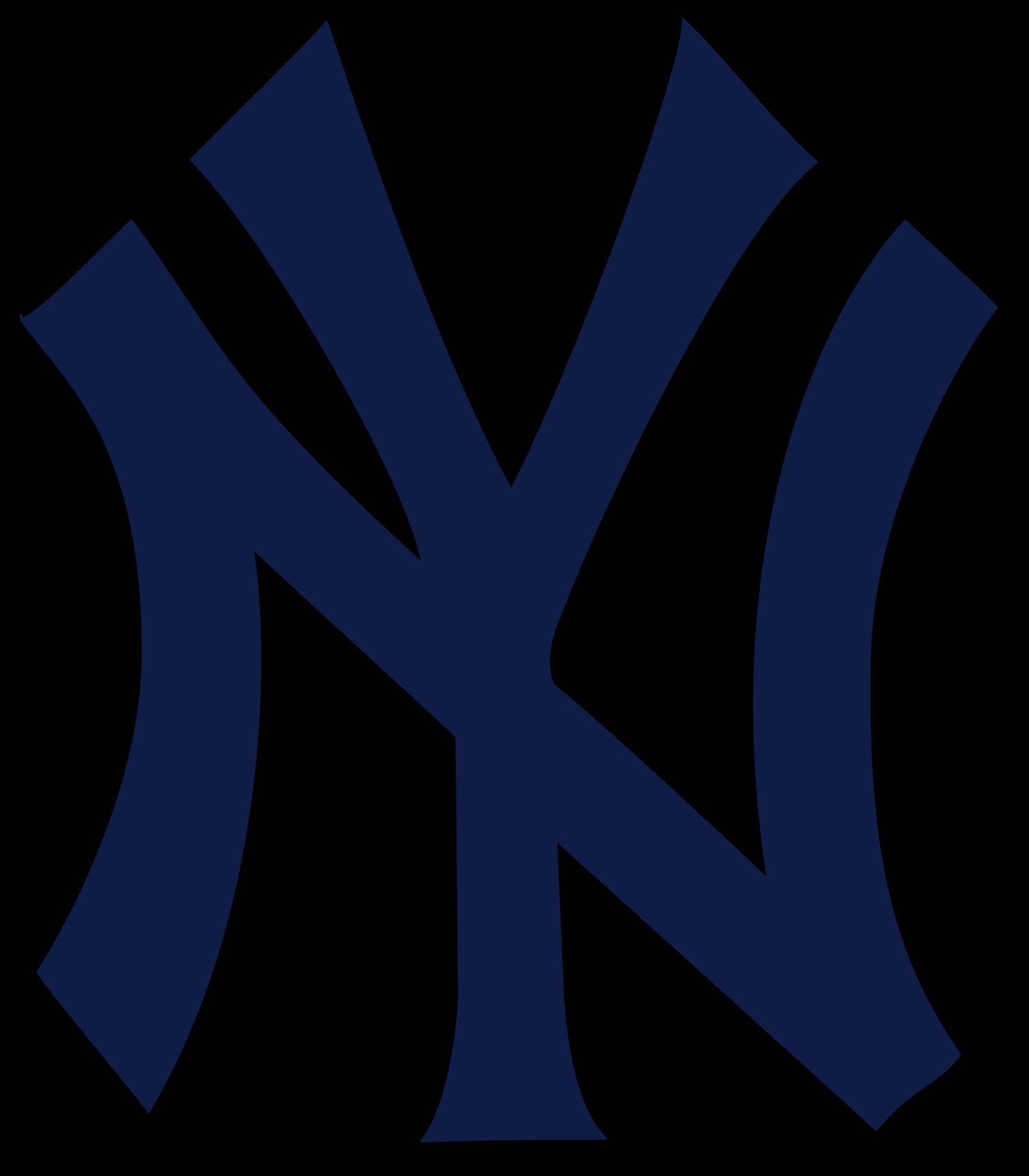 New York Yankees Blou NY Logo Vektor Muurpapier