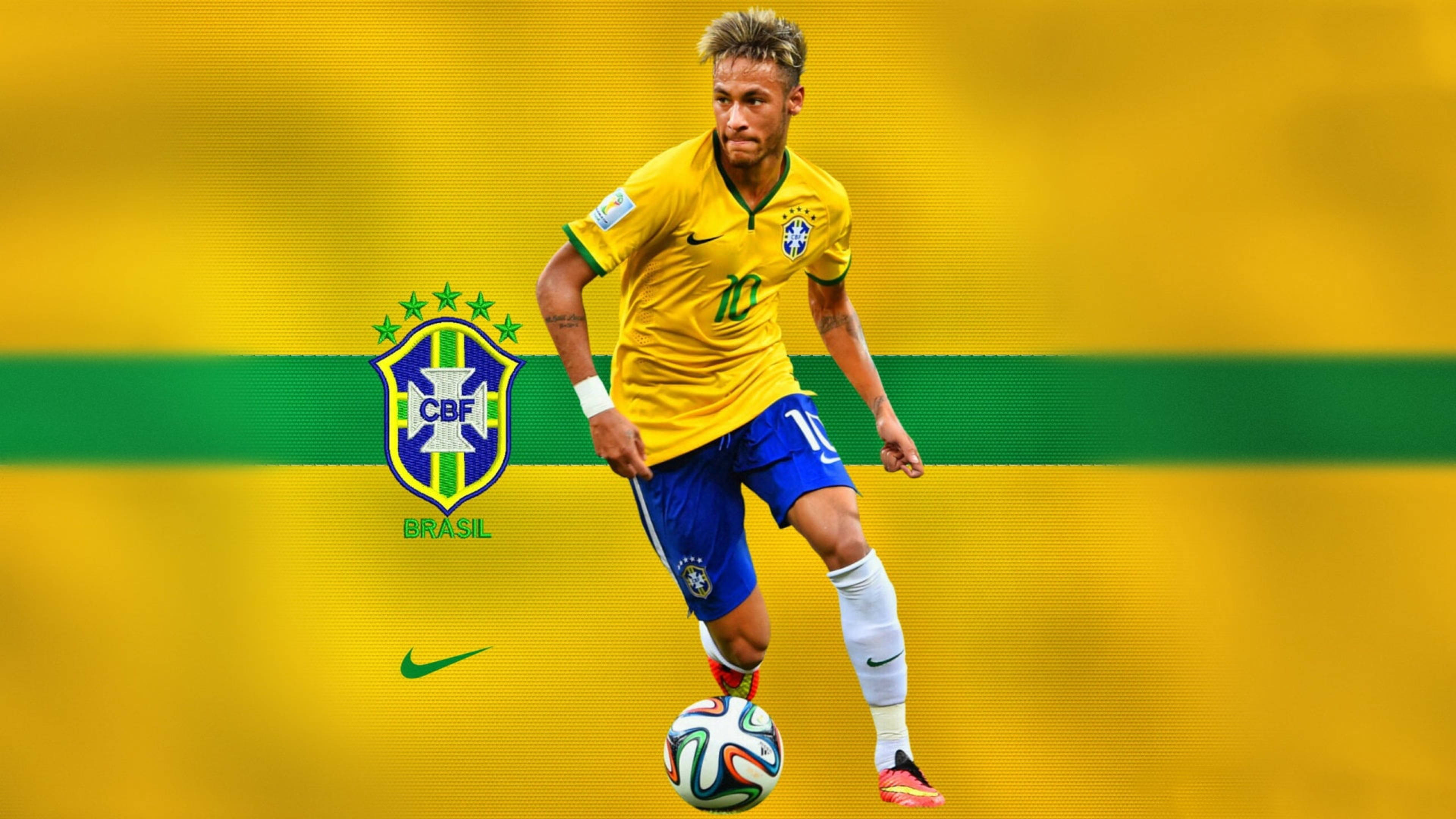 Neymar 4K Met CBF-logo Muurpapier
