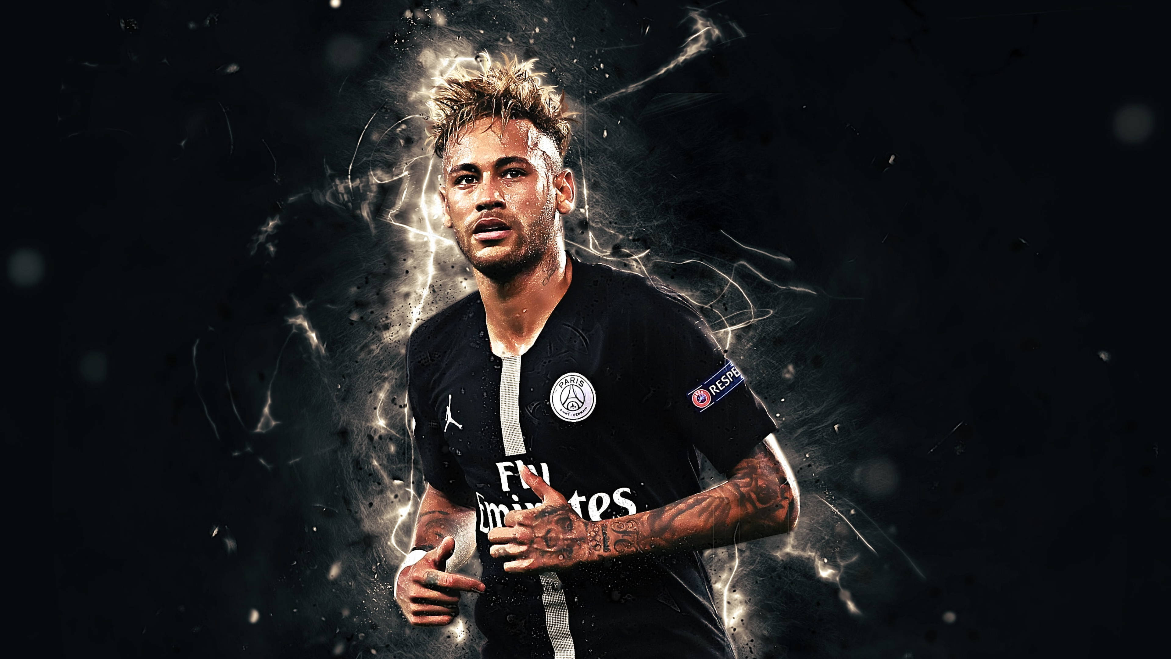 Neymar 4K Swart Redigering Muurpapier