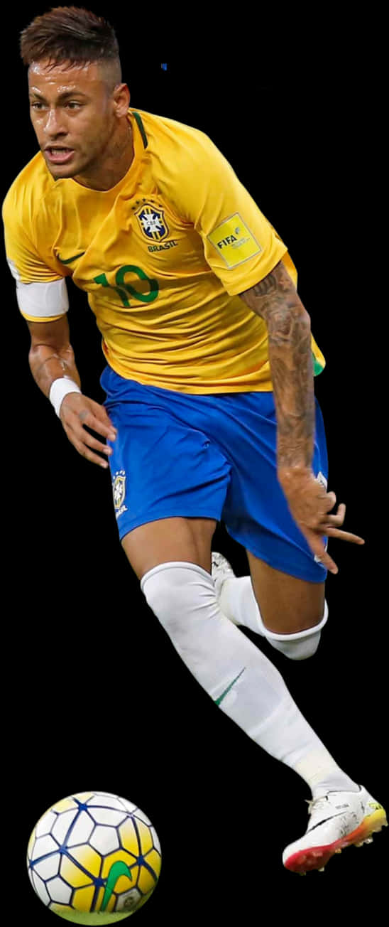 Neymar Brasiliaanse Sokker Speler Dribbel Muurpapier