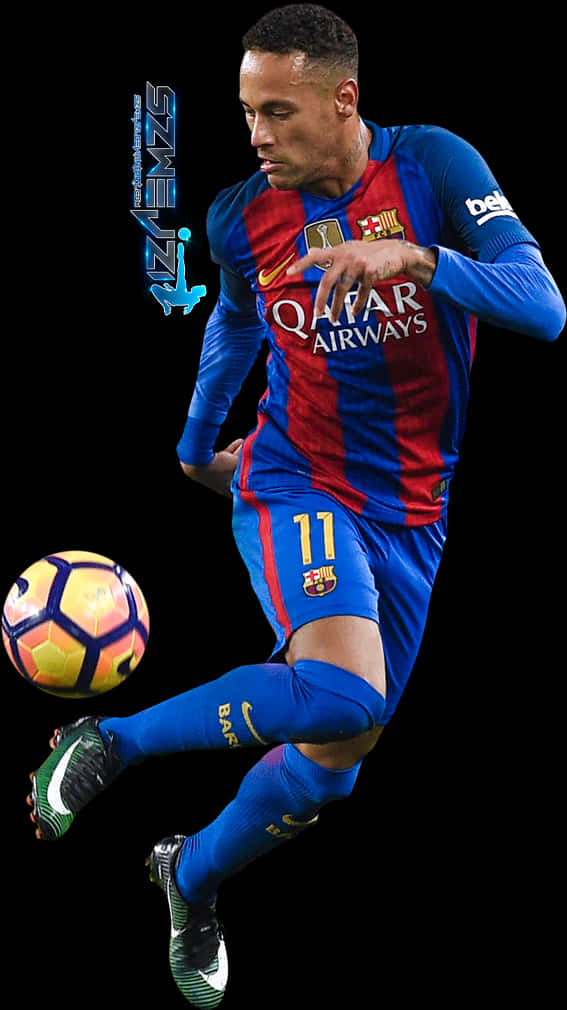 Neymar F C Barcelona Aksie Skoot Muurpapier