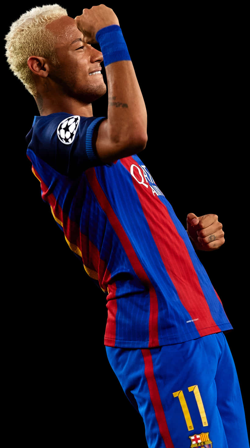 Neymar Feesviering F C Barcelona Muurpapier