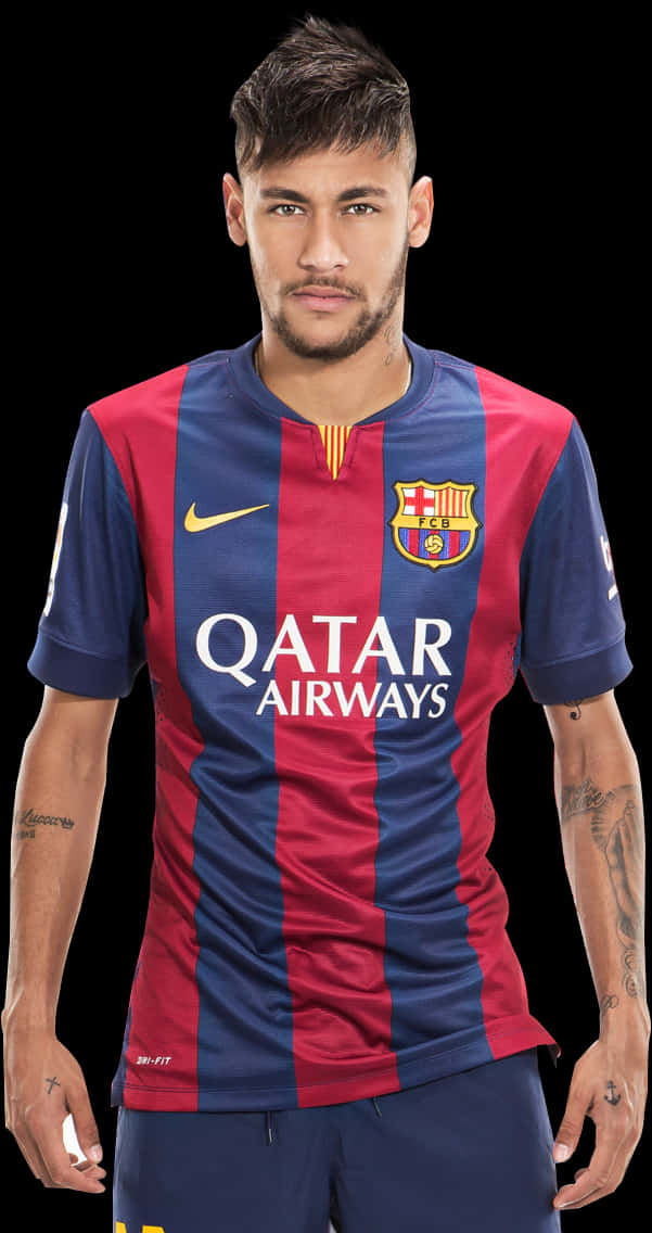 Neymar in F C Barcelona-kit Muurpapier