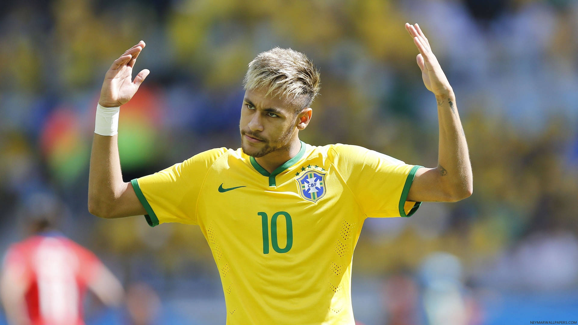 Neymar Brasilië No.10-uniform-agtergrond.