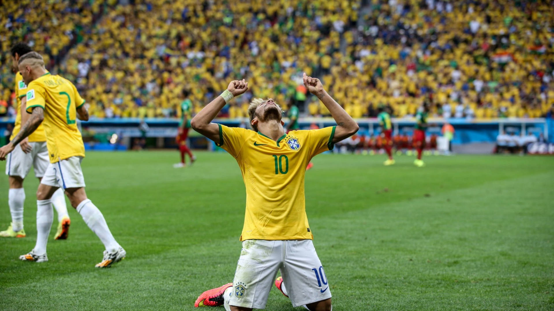 Neymar kniel 4K Muurpapier