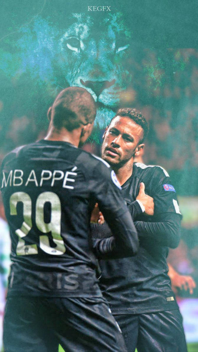 Neymar En MBappe-agtergrond.