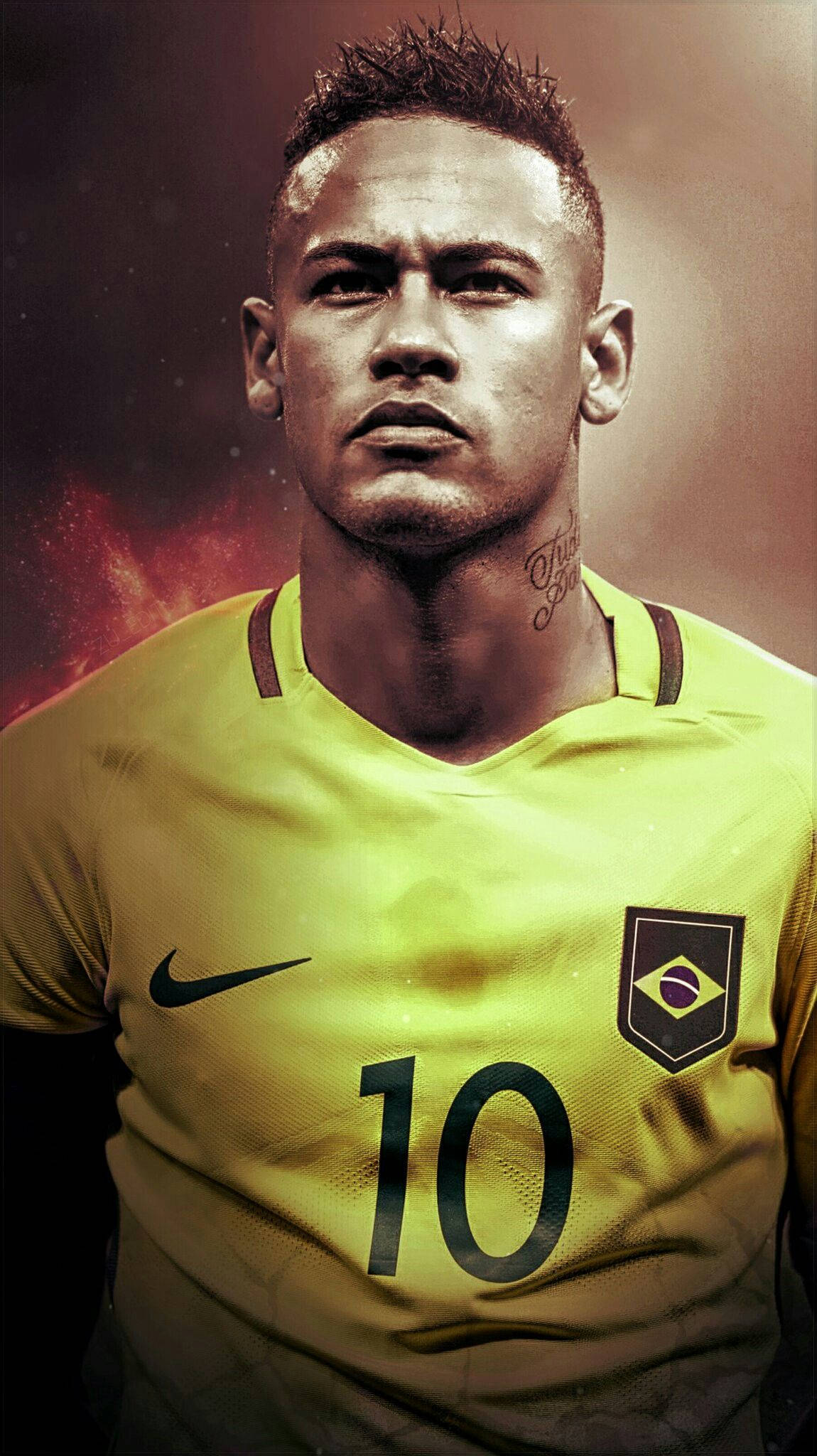 Neymar toon vasberadenheid as ambassadeur vir Brasilië Muurpapier