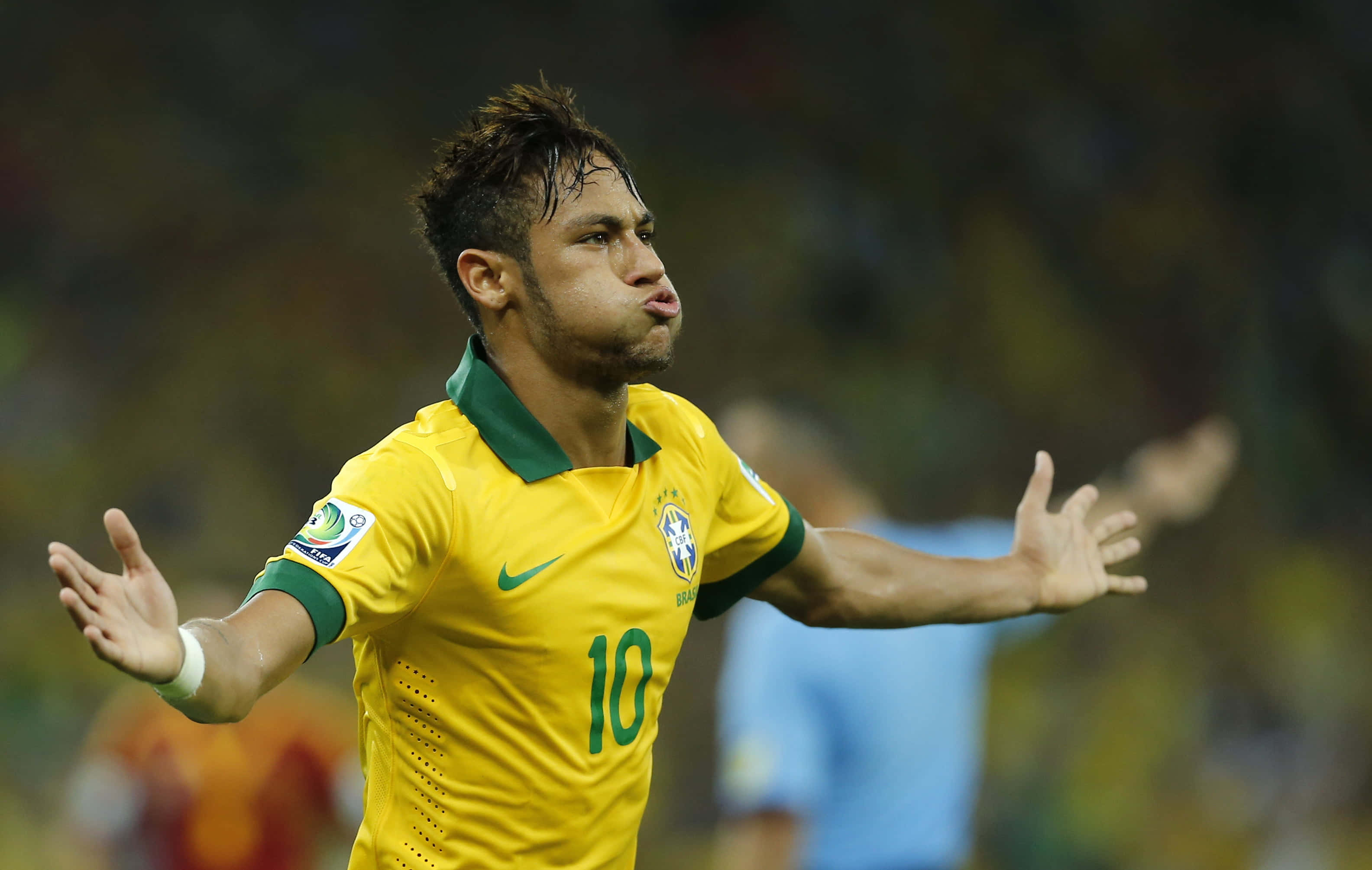 Neymar vier FC Barcelona-oorwinning. Muurpapier