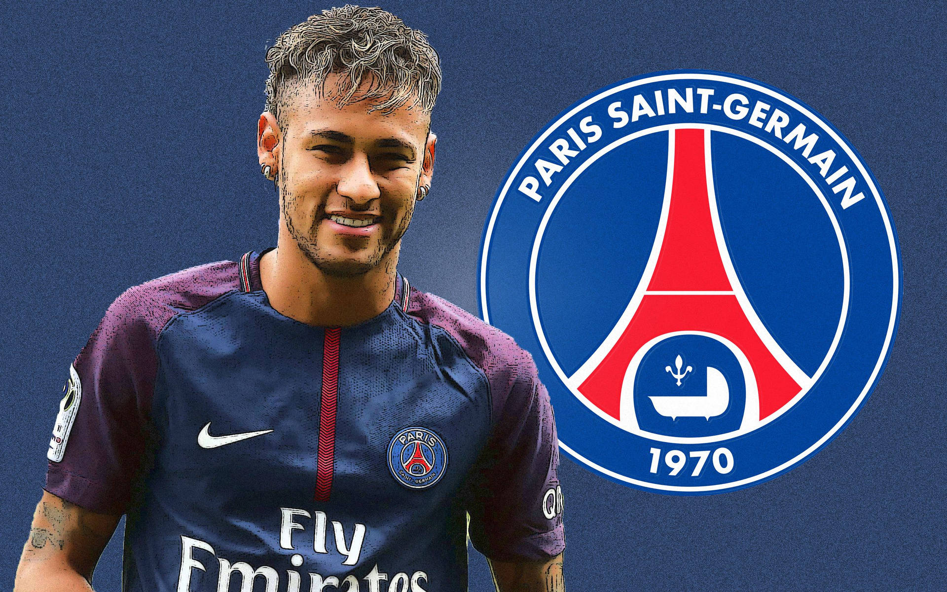Neymar Met PSG-logo Kunsmuurpapier