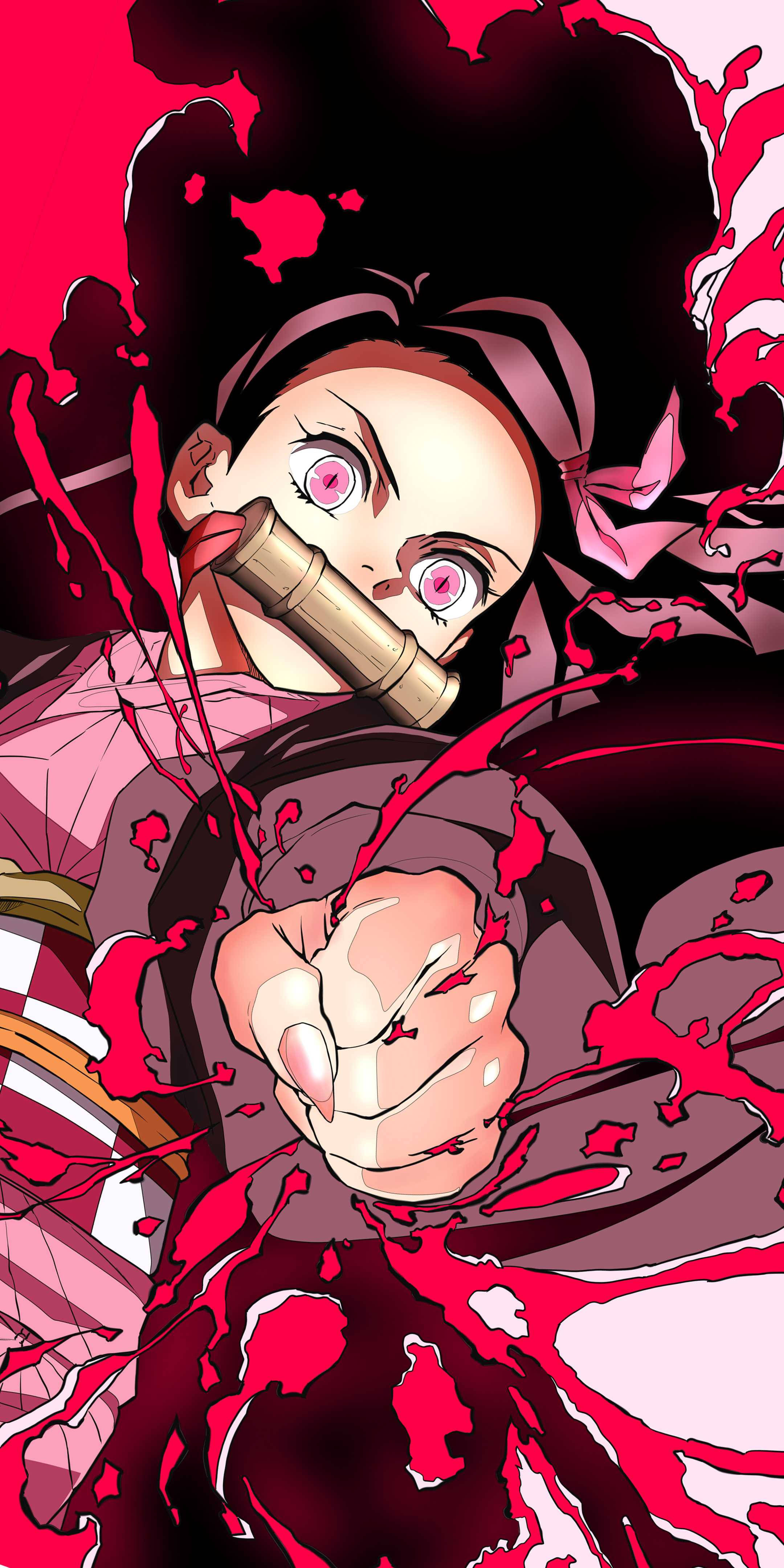 Nezuko Bloeddemon Slayer iPhone Muurpapier