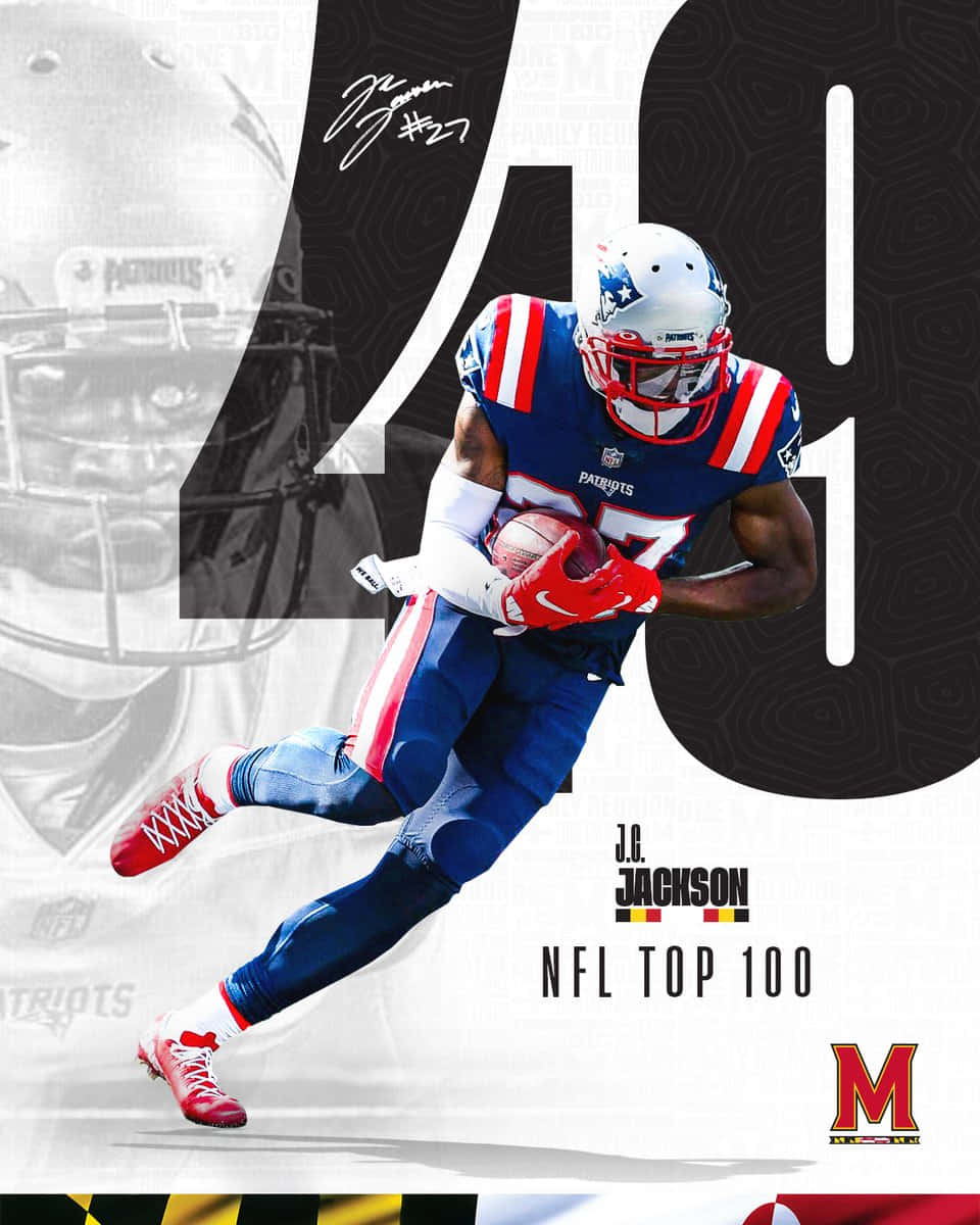 NFL Top 100 2021 Rang 49 Sokkie-Kantagter JC Jackson Muurpapier