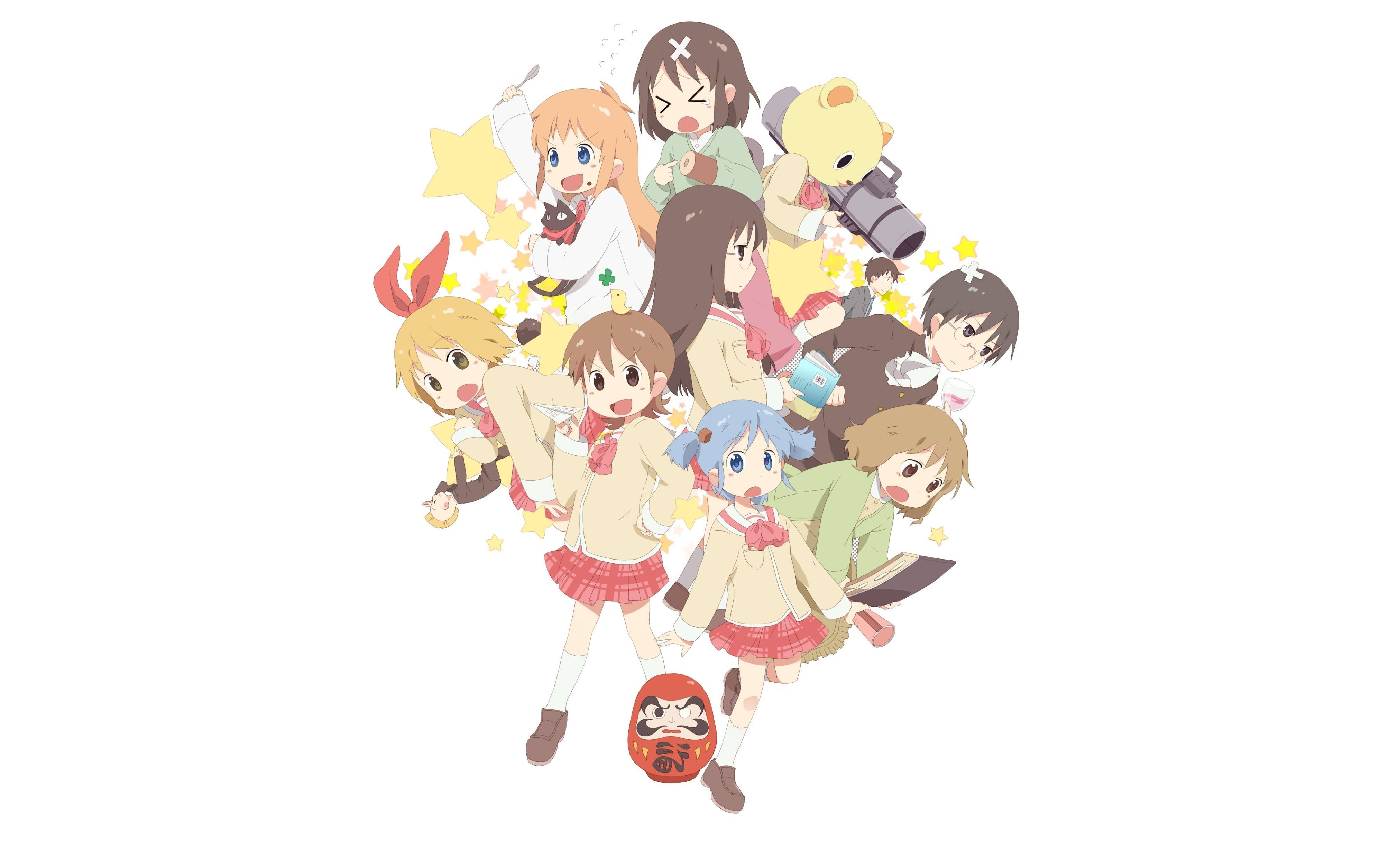 Nichijou Hoofrolspelers Muurpapier