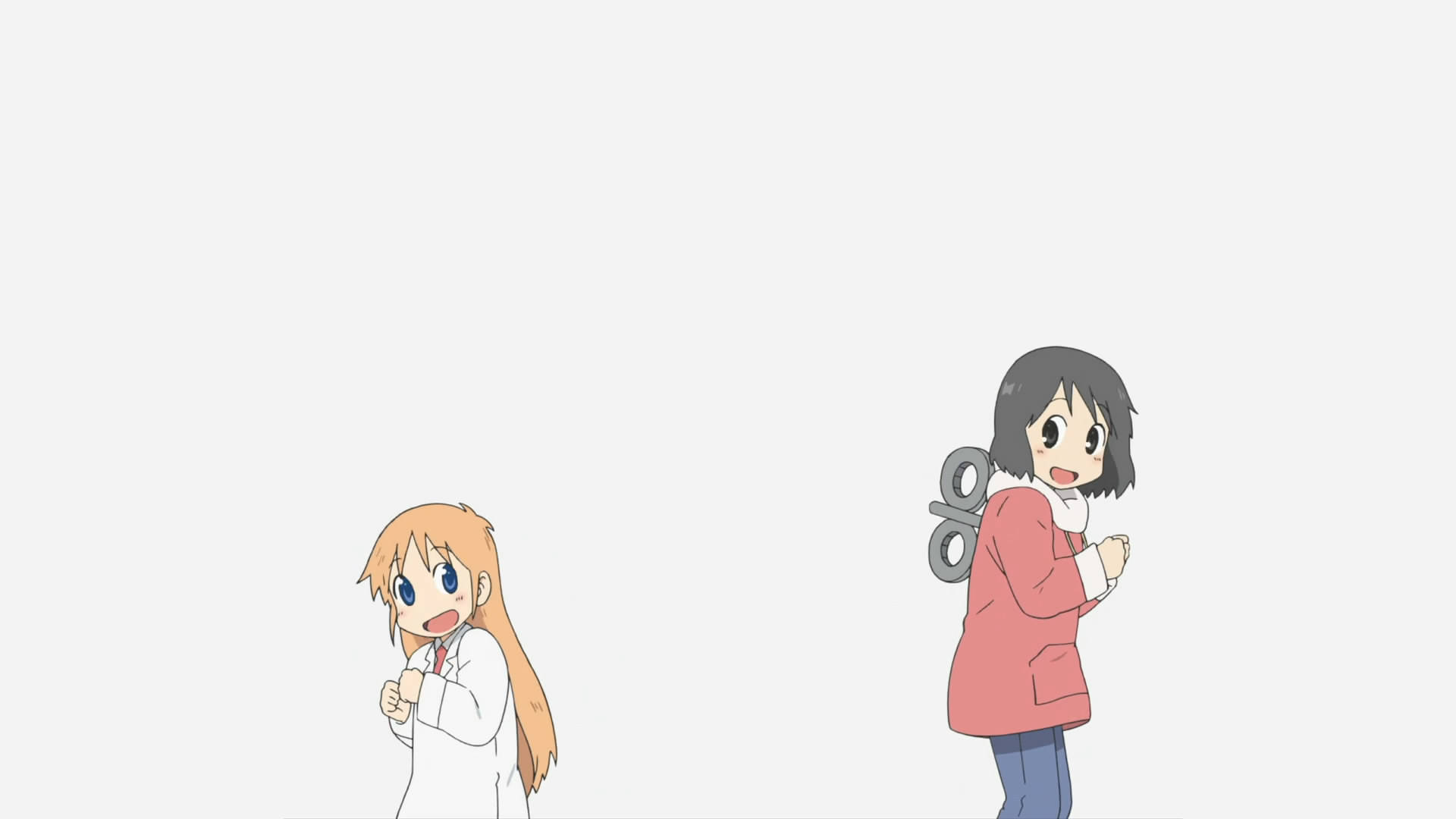 Nichijou Nano en Hakase Dans Muurpapier