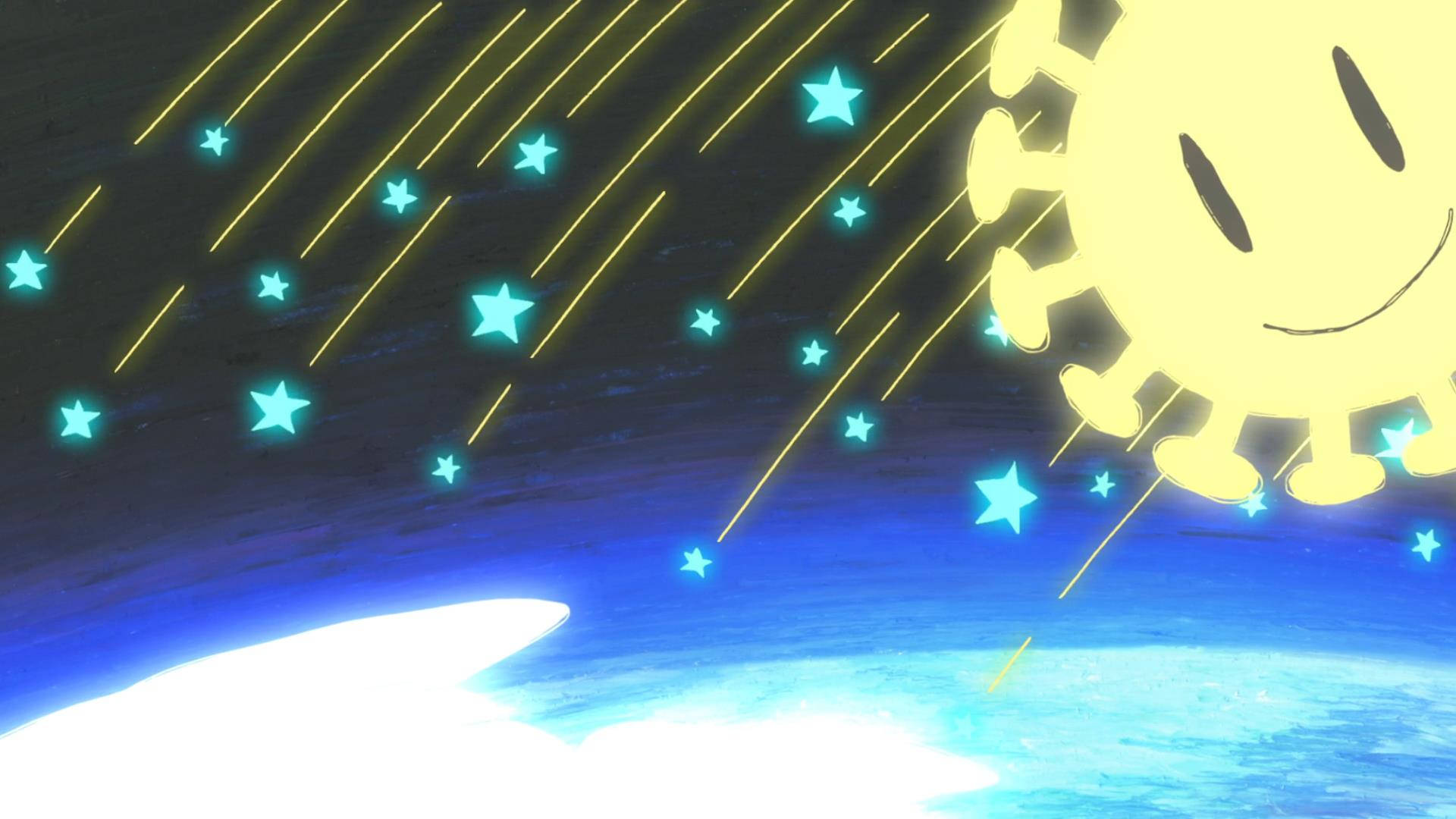 Nichijou Son en Sterre Muurpapier