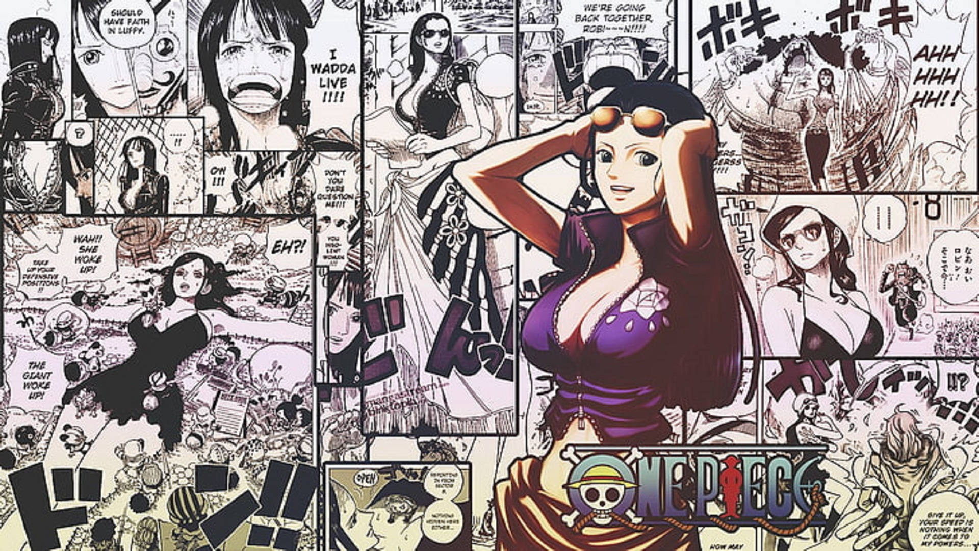 Nico Robin Manga Paneel Muurpapier
