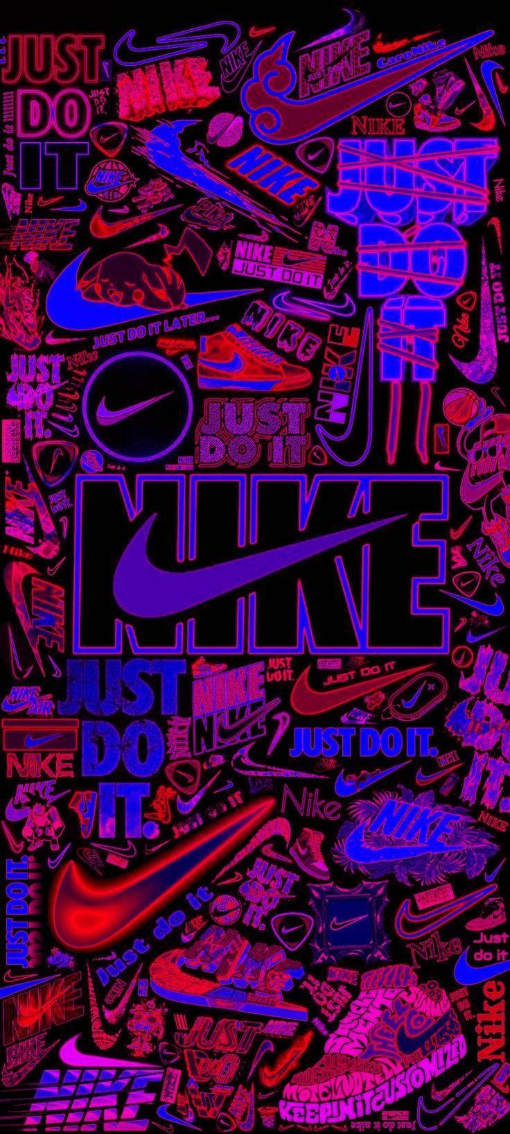Nike Graffiti Rooi Pers Neon Muurpapier