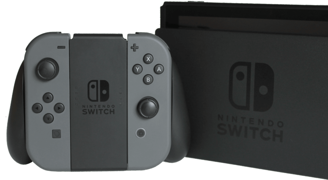 Nintendo Switch-konsole en -beheerders Muurpapier