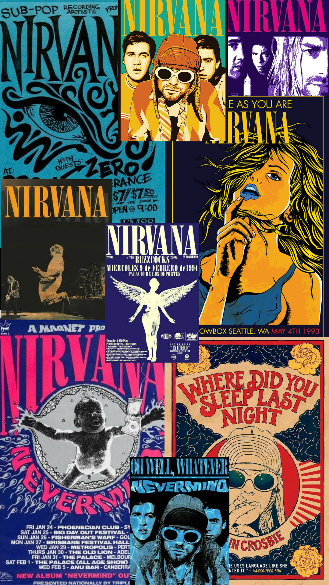 Nirvana Albumomslag Collage Muurpapier