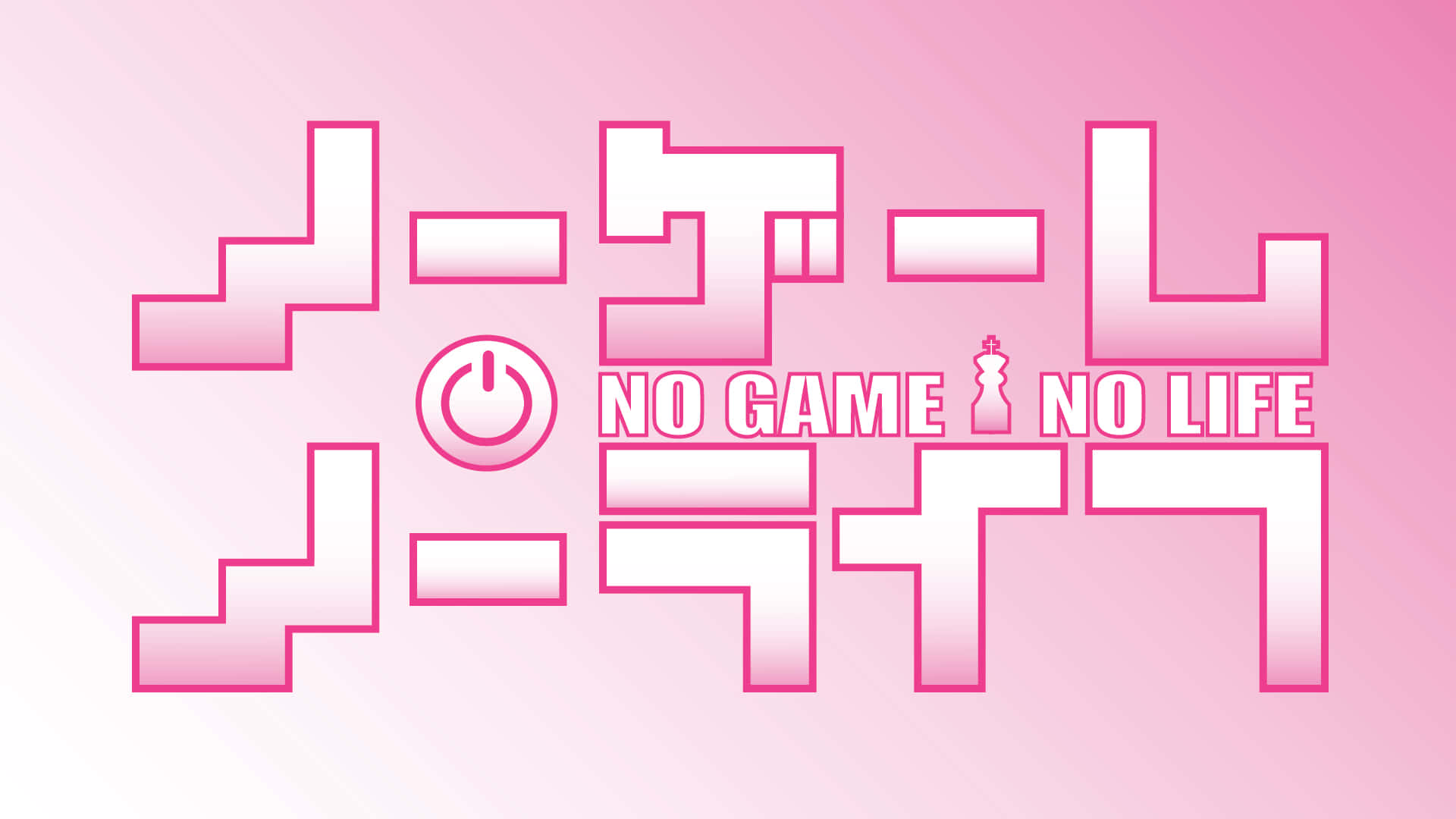 No Game No Life Pienk Voorblad Prent Muurpapier