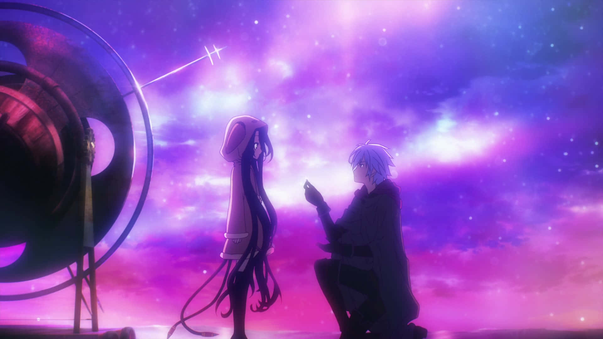 No Game No Life Riku Knielende Prent Muurpapier