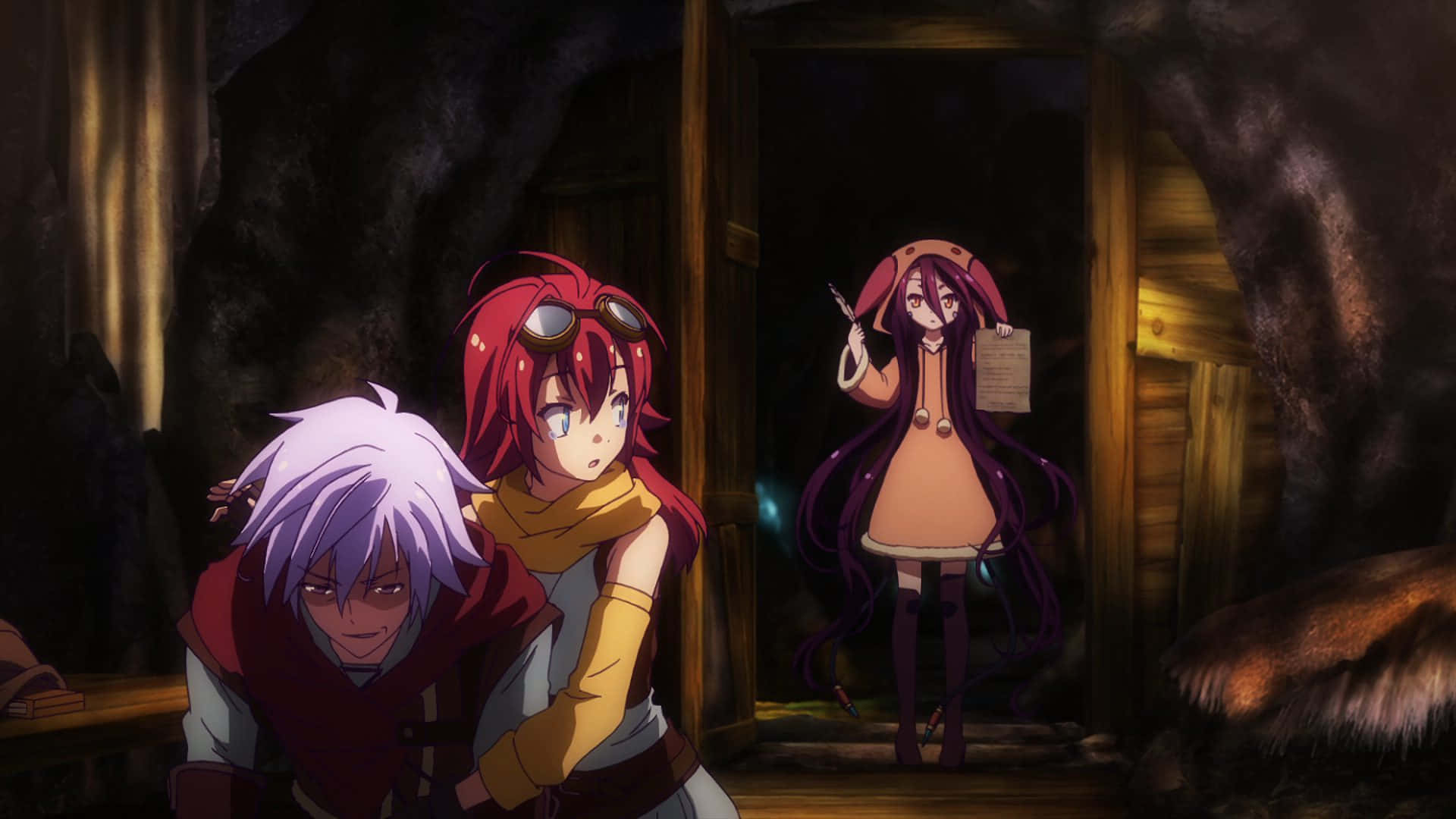 No Game No Life Corounne Riku Scaping Prent Muurpapier