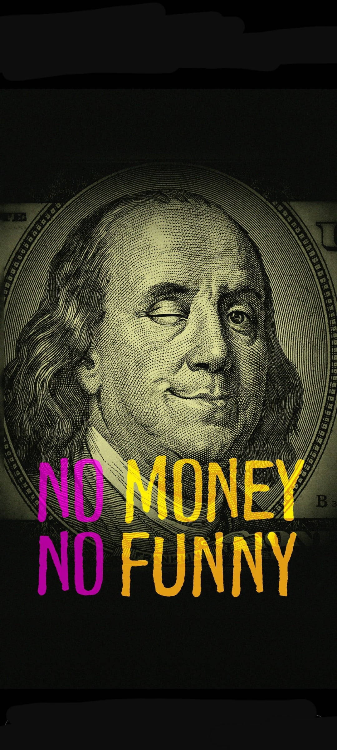 No Money No Funny iPhone Muurpapier