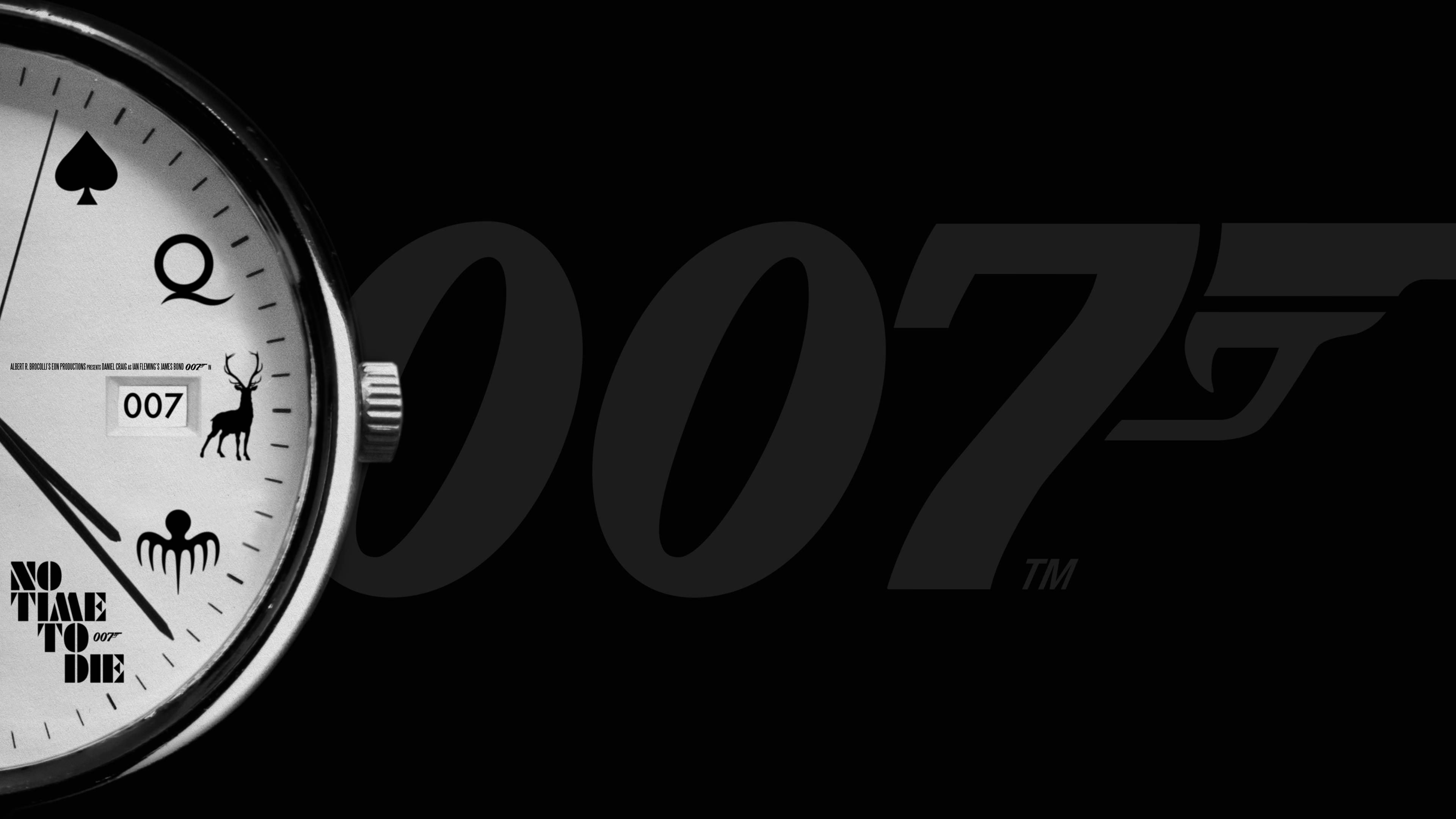No Time To Die 007 In Swart Muurpapier