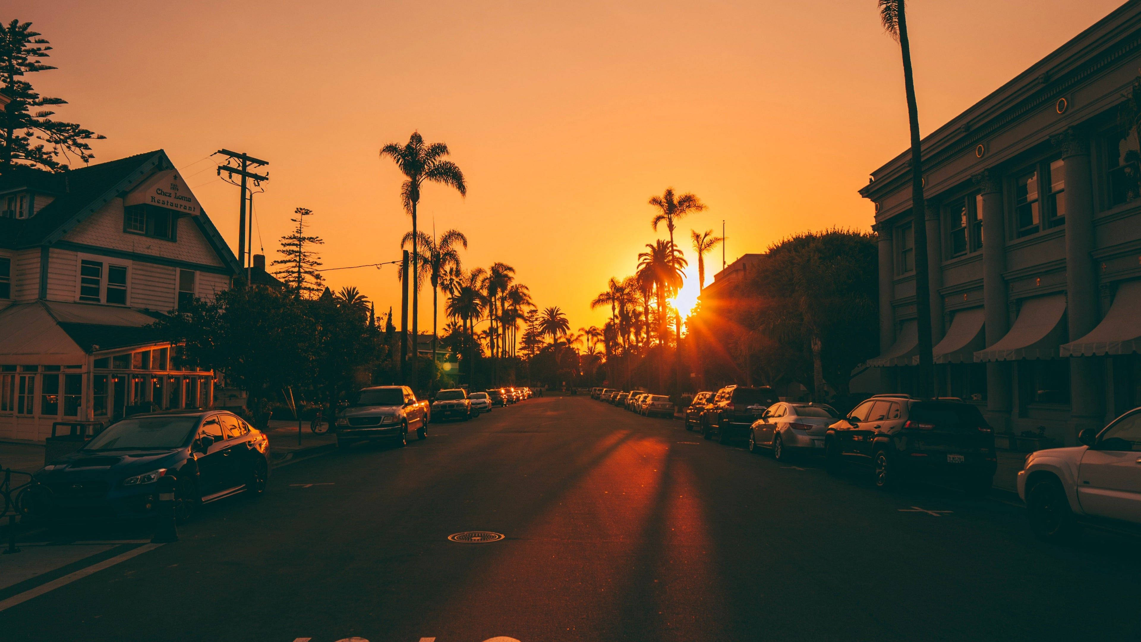 Noord Los Angeles Sonsondergang Muurpapier