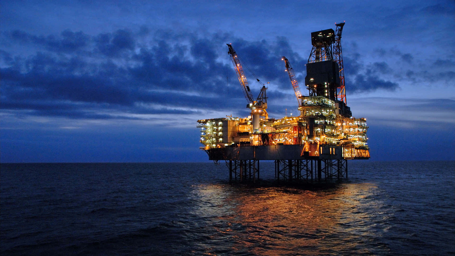 Noorweë Krimp Jaar Groot Begin Olieboorplatform Muurpapier